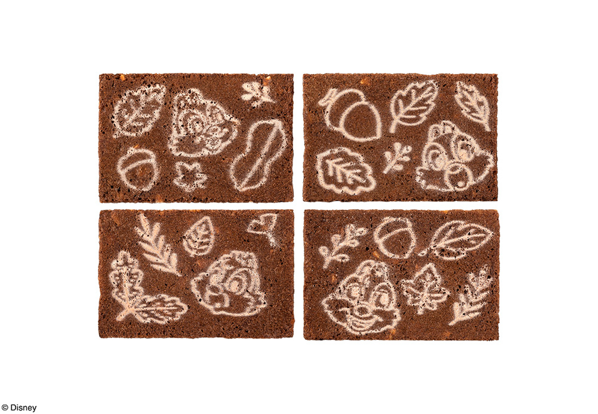 スイーツ生地にはチップとデールたちを描いている