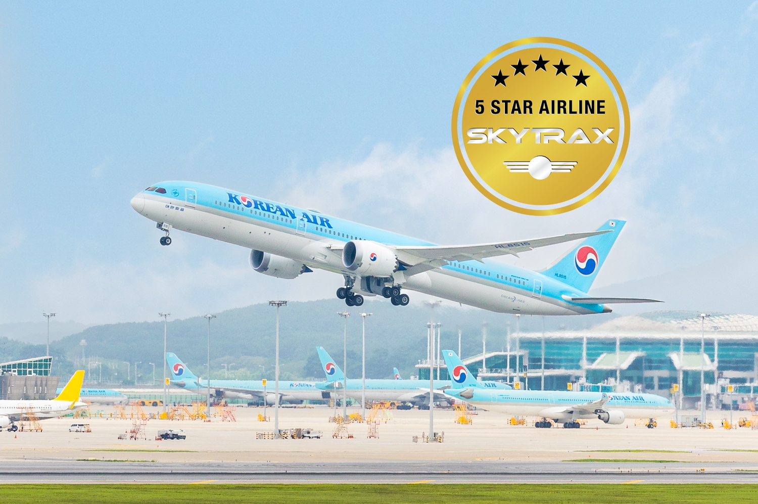 大韓航空はSKYTRAXの「ワールド・エアライン・スター・レーティング」の最高評価の5スターを5年連続で獲得した