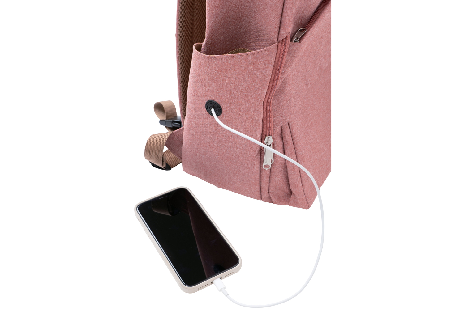 サイドポケットにはコードホール付き