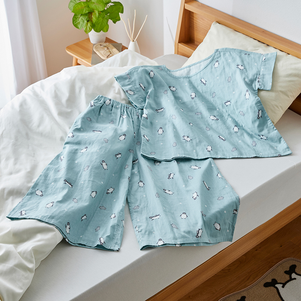 コットンダブルガーゼ半袖パジャマ（3990円）