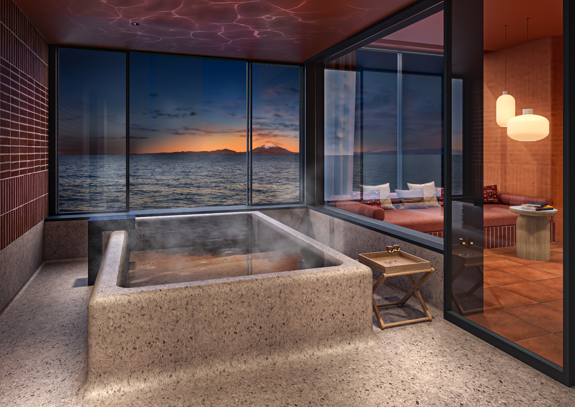 「ふふ 城ヶ島 海風のしらべ」の客室温泉風呂