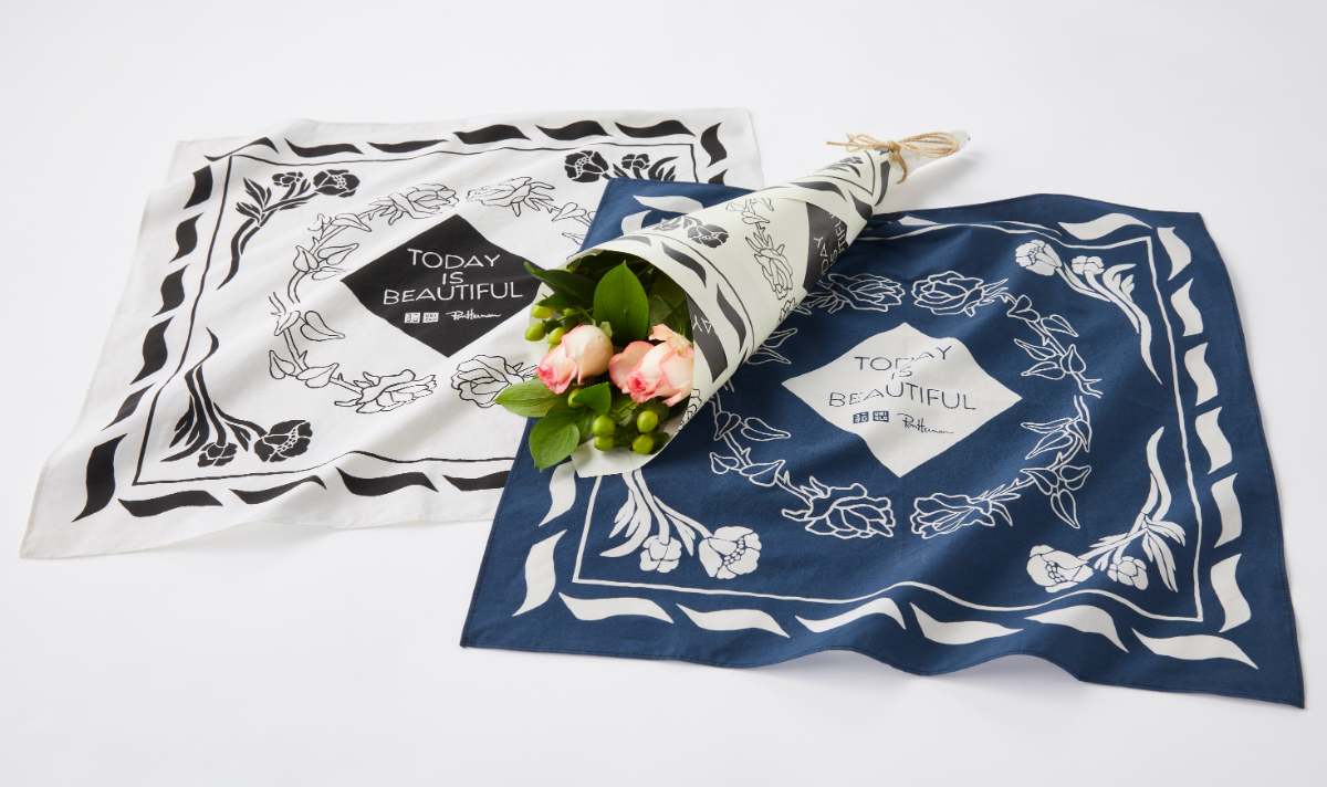 3月20日～23日は1万円以上購入で「UNIQLO FLOWER」の花束に「ロンハーマン×ユニクロオリジナルバンダナ」を添えてプレゼント