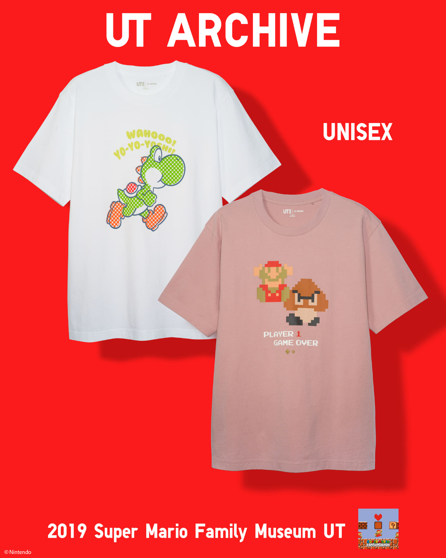 4月下旬発売「UTアーカイブ スーパーマリオ」メンズ全6種類