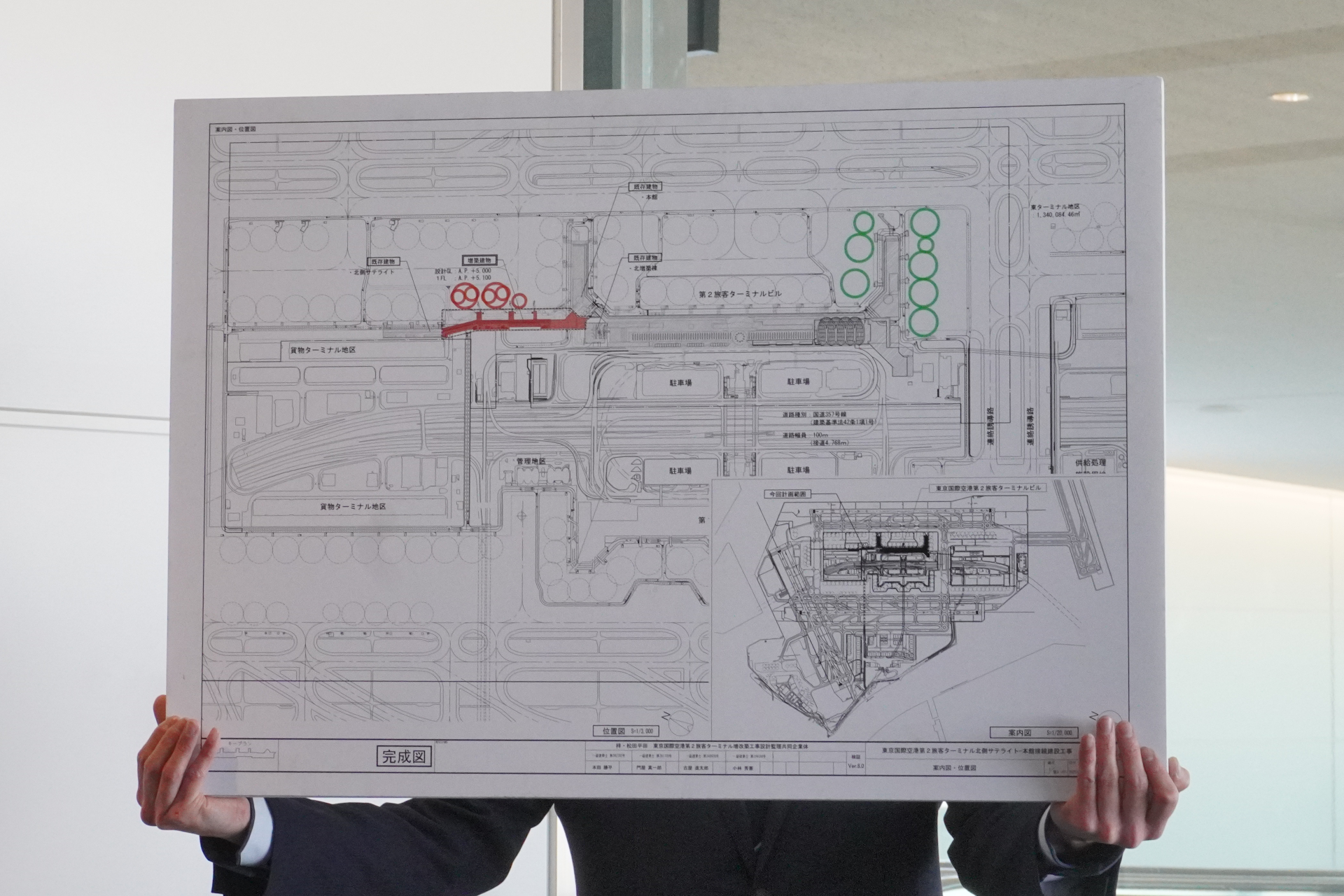 今回新設・変更となる搭乗口。赤色が北側サテライト（47〜49番）と新設エリア（50～52番）、緑色が国際線専用になる搭乗口66〜70番