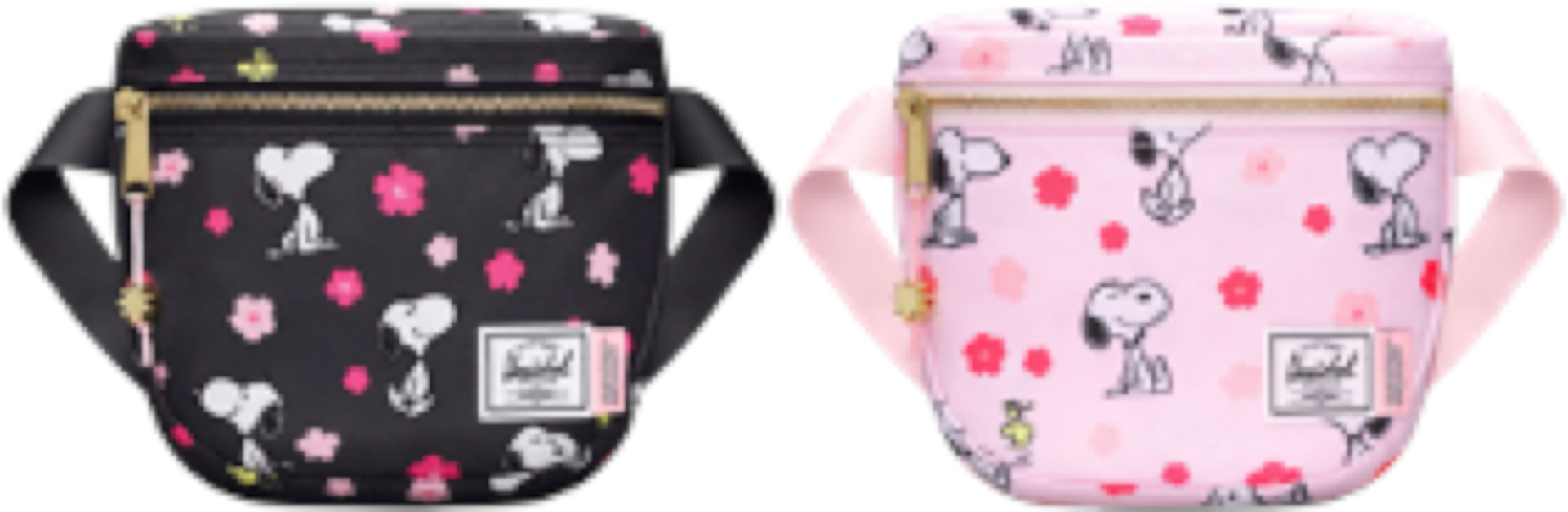 Herschel Settlement Hip Pack-スヌーピーチェリーブロッサムブラックとHerschel Settlement Hip Pack-スヌーピーチェリーブロッサムピンク
