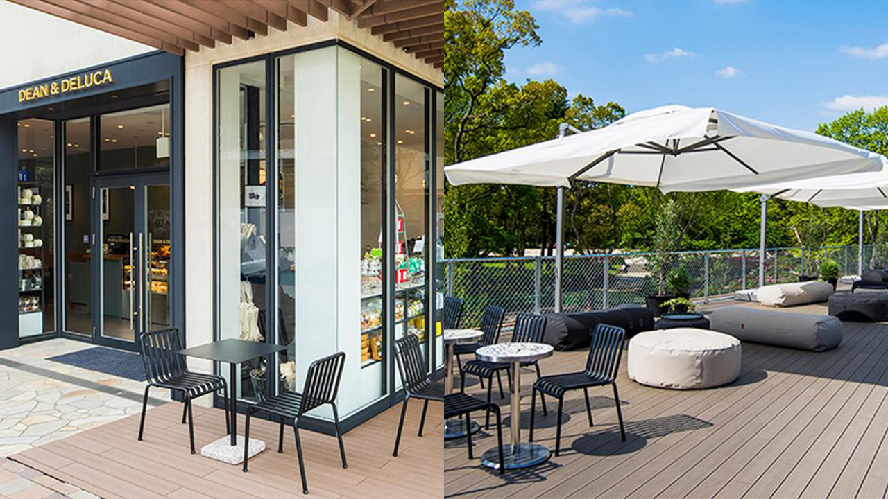 テラス席に愛犬用の飲み水ボウルを用意したドッグフレンドリーな店舗も展開している（たまプラーザ/岡山/東京音楽大学 中目黒 代官山キャンパス/テラスモール湘南/ベーカリーカフェ 名城公園）