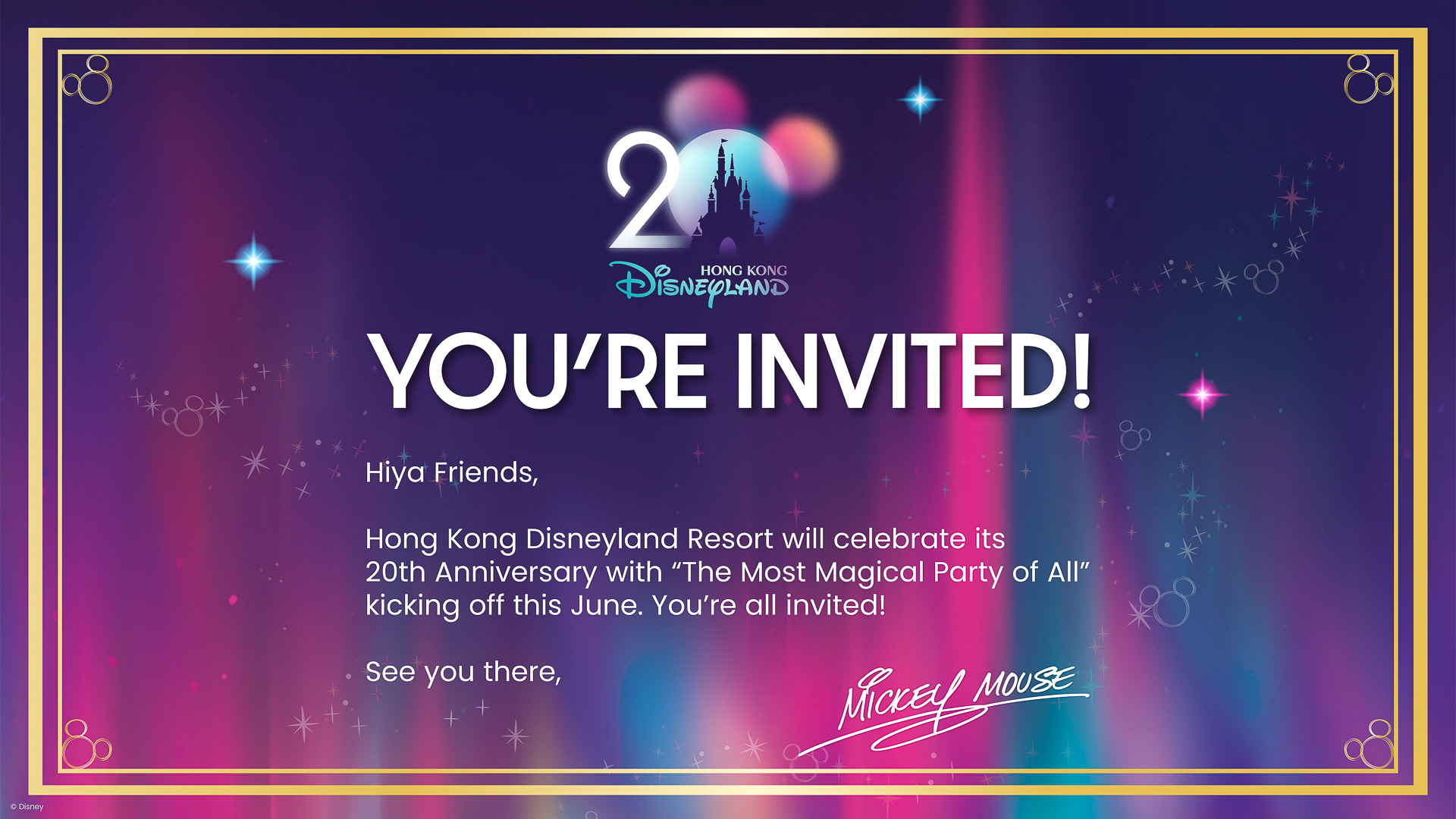ミッキーマウスからの招待状が到着