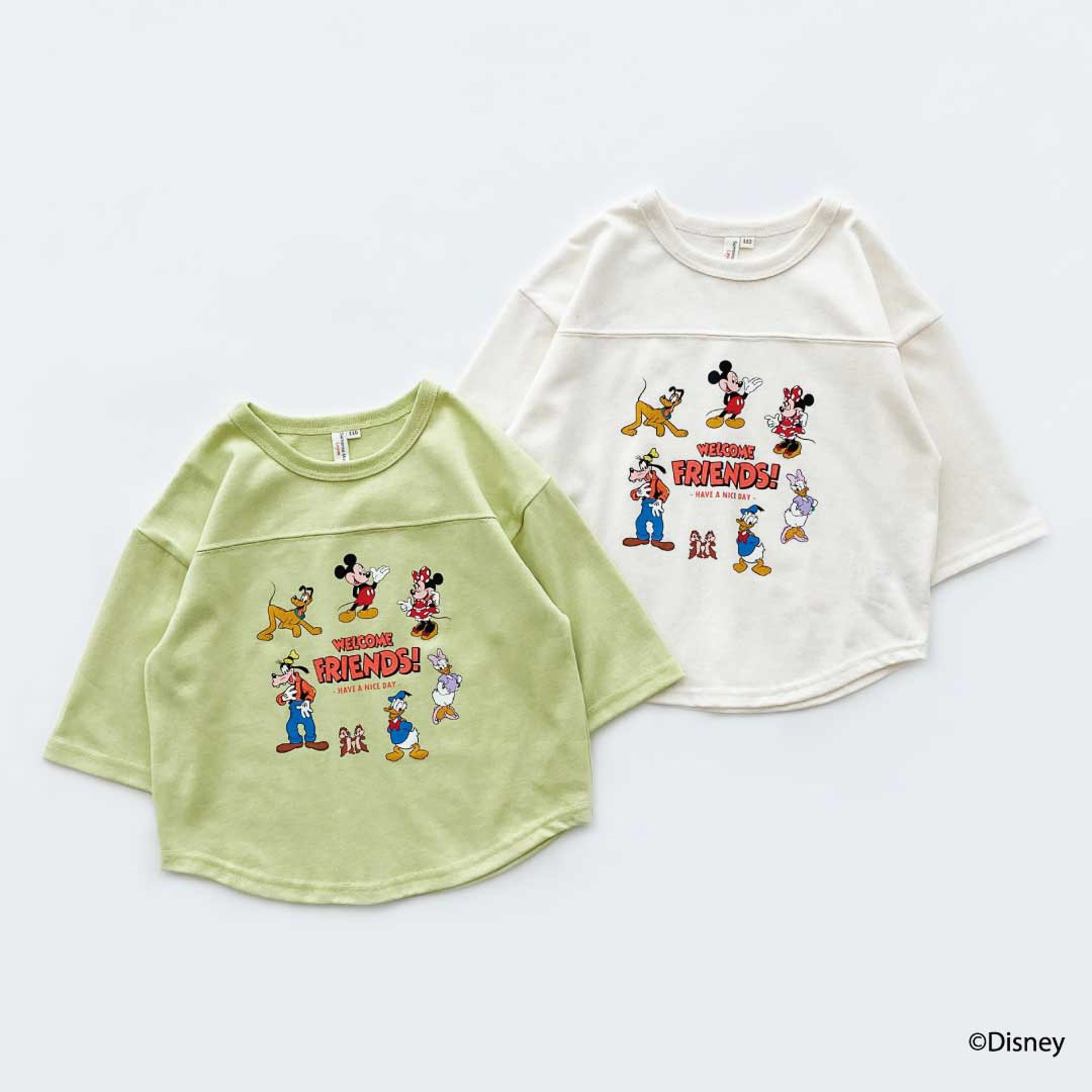 「ミッキー＆フレンズ/7分袖T」（各2530円）