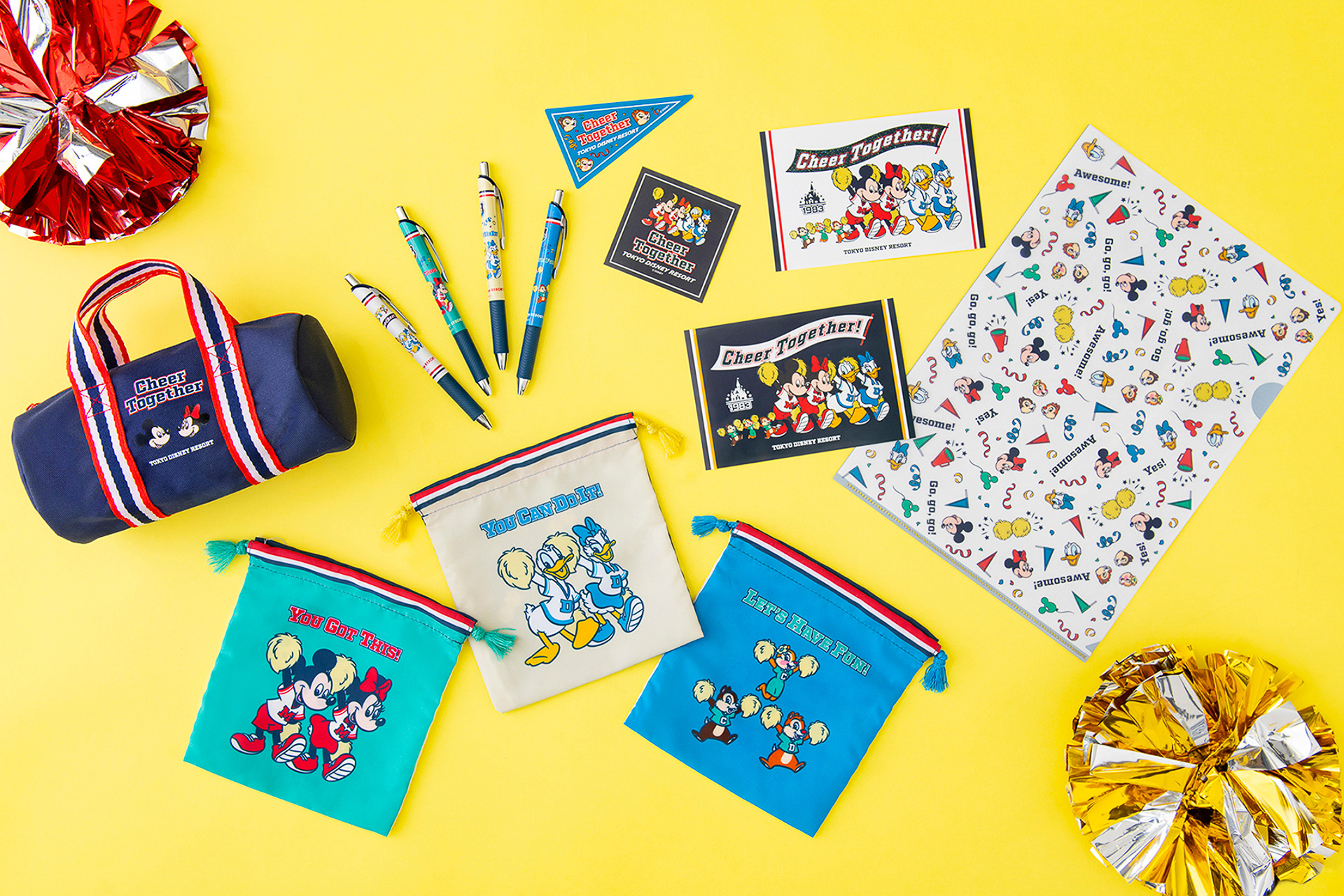 シェアできる文具ほか定番アイテムもチアデザインに！