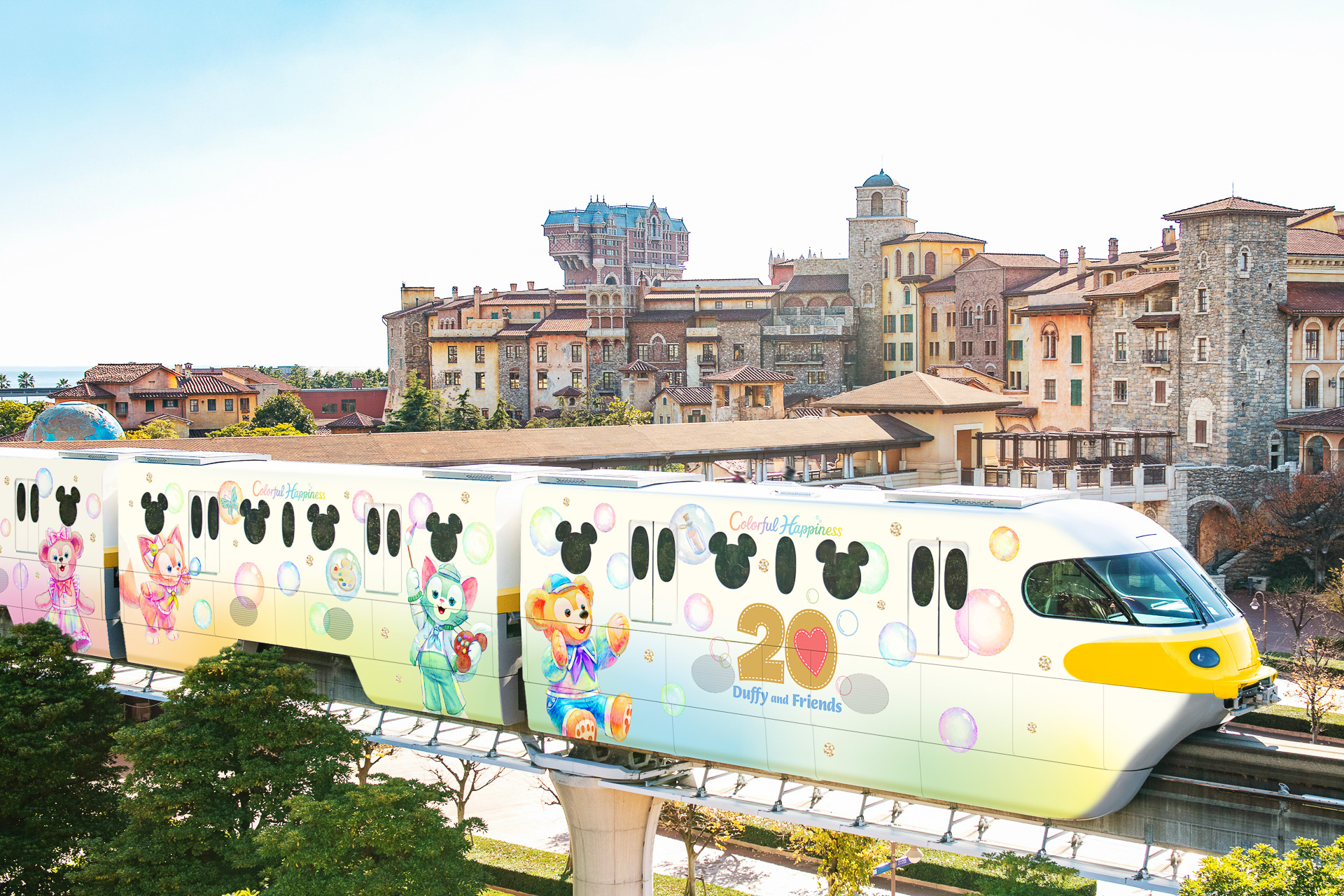 ディズニーリゾートラインで「ダッフィー＆フレンズ・カラフルハピネス・ライナー」を運行