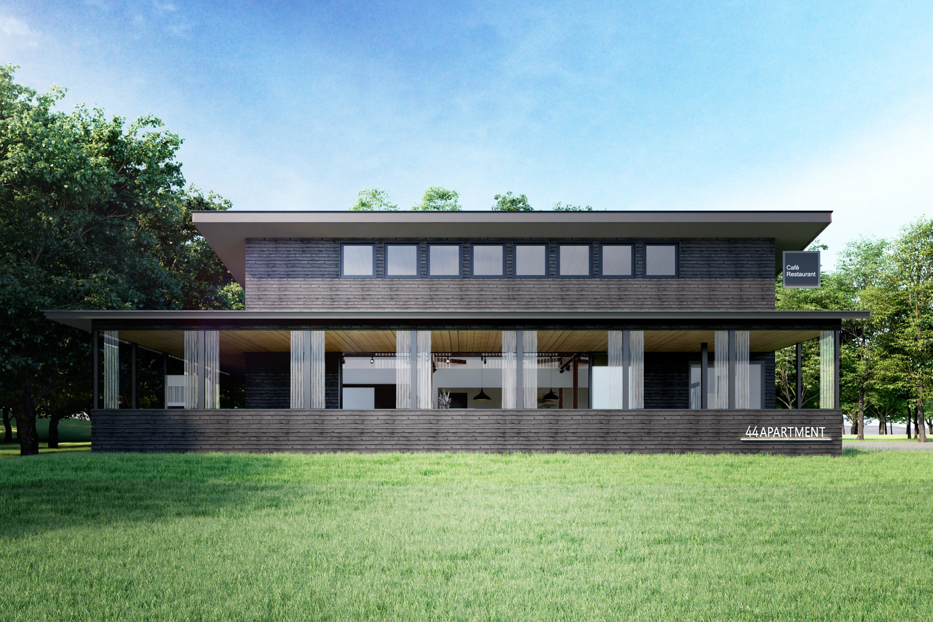 パークセンター、飲食施設、トイレの複合施設「ケヤキハウス」