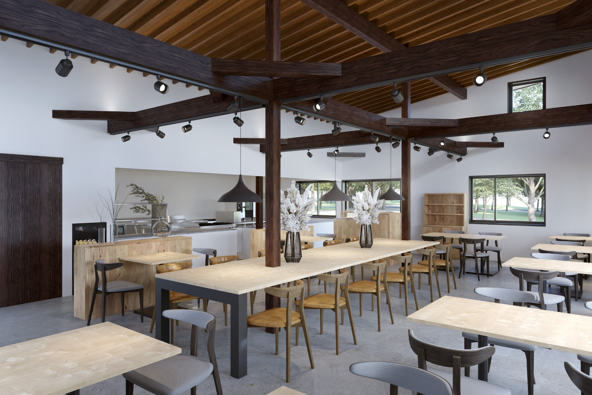 パークセンター、飲食施設、トイレの複合施設「ケヤキハウス」