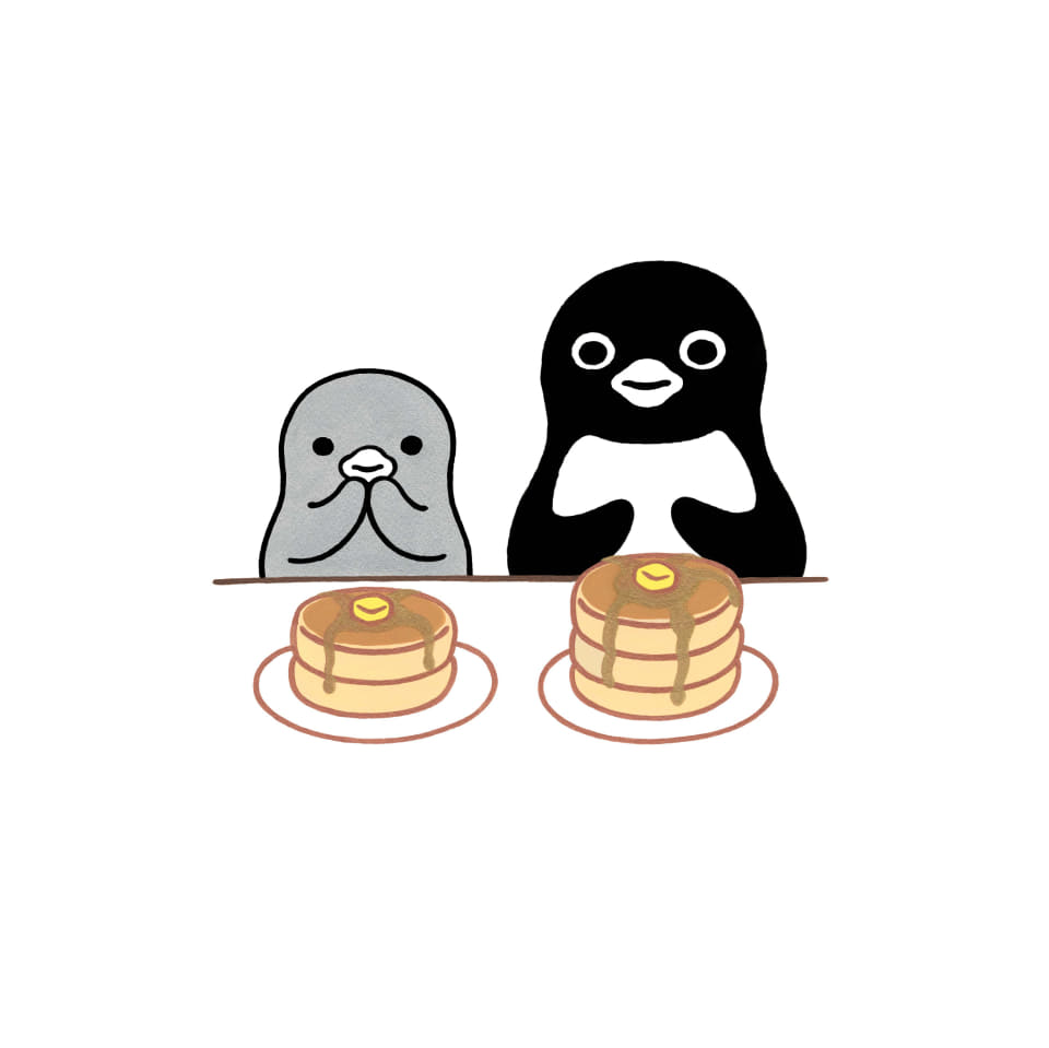 坂崎千春 (さかざきちはる)版画『ペンギンとホットケーキ』 坂崎千春 (さかざきちはる)版画『ペンギンとホットケーキ