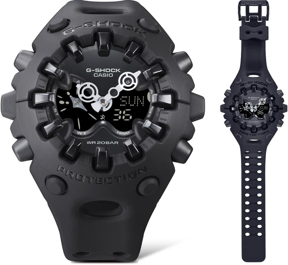 力強さ」表現した斬新デザインのG-SHOCK。磁力で針を固定する新 力強さ」表現した斬新デザインのG-SHOCK。磁力で針を固定する新
