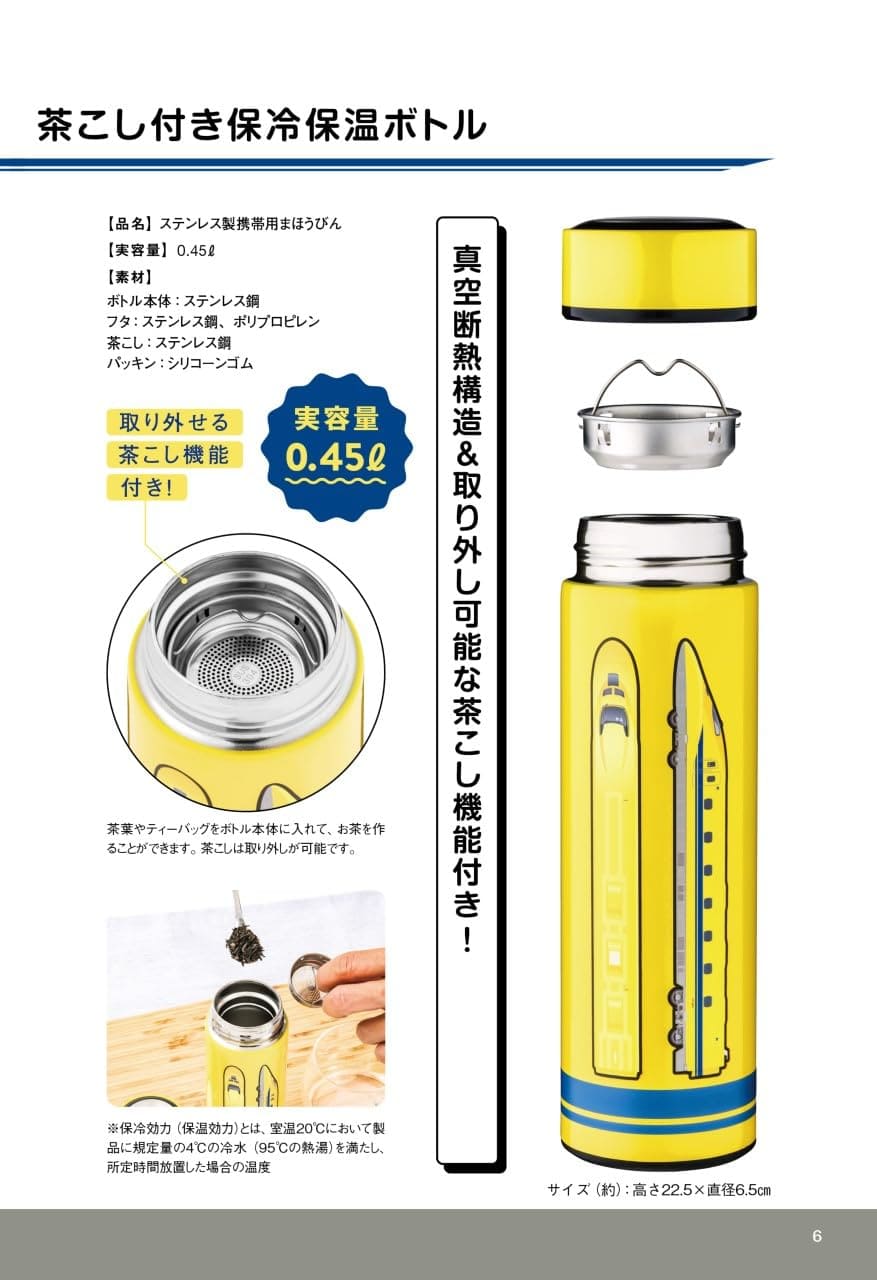 ドクターイエロー 茶こし付き保冷保温ボトル BOOK 宝島社、引退記念「ドクターイエロー」茶こし付き保冷保温ボトルBOOK