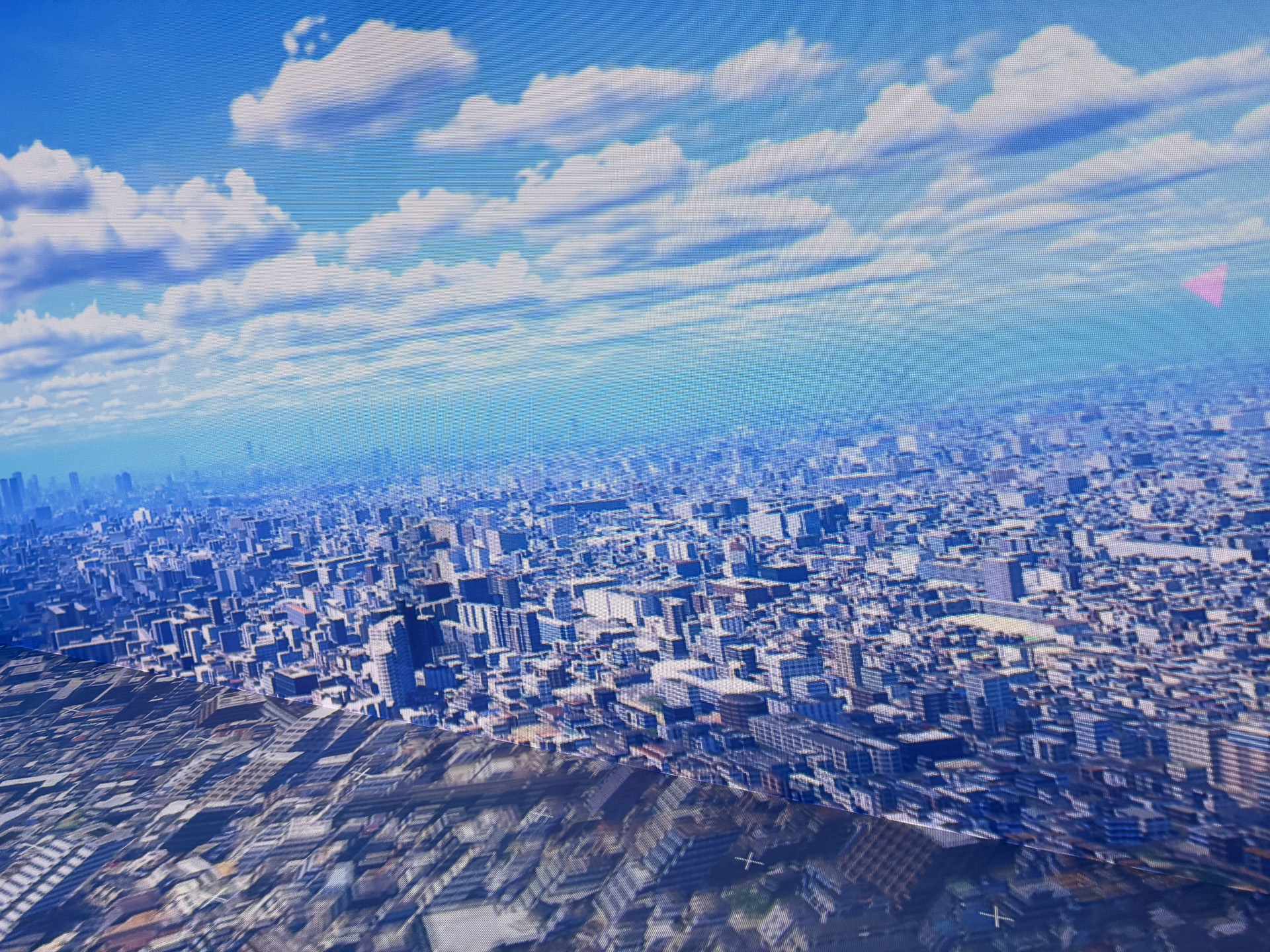 全周をスクリーンに囲まれたイマーシブシアターで、15分ほどの空飛ぶクルマ搭乗体験ができる