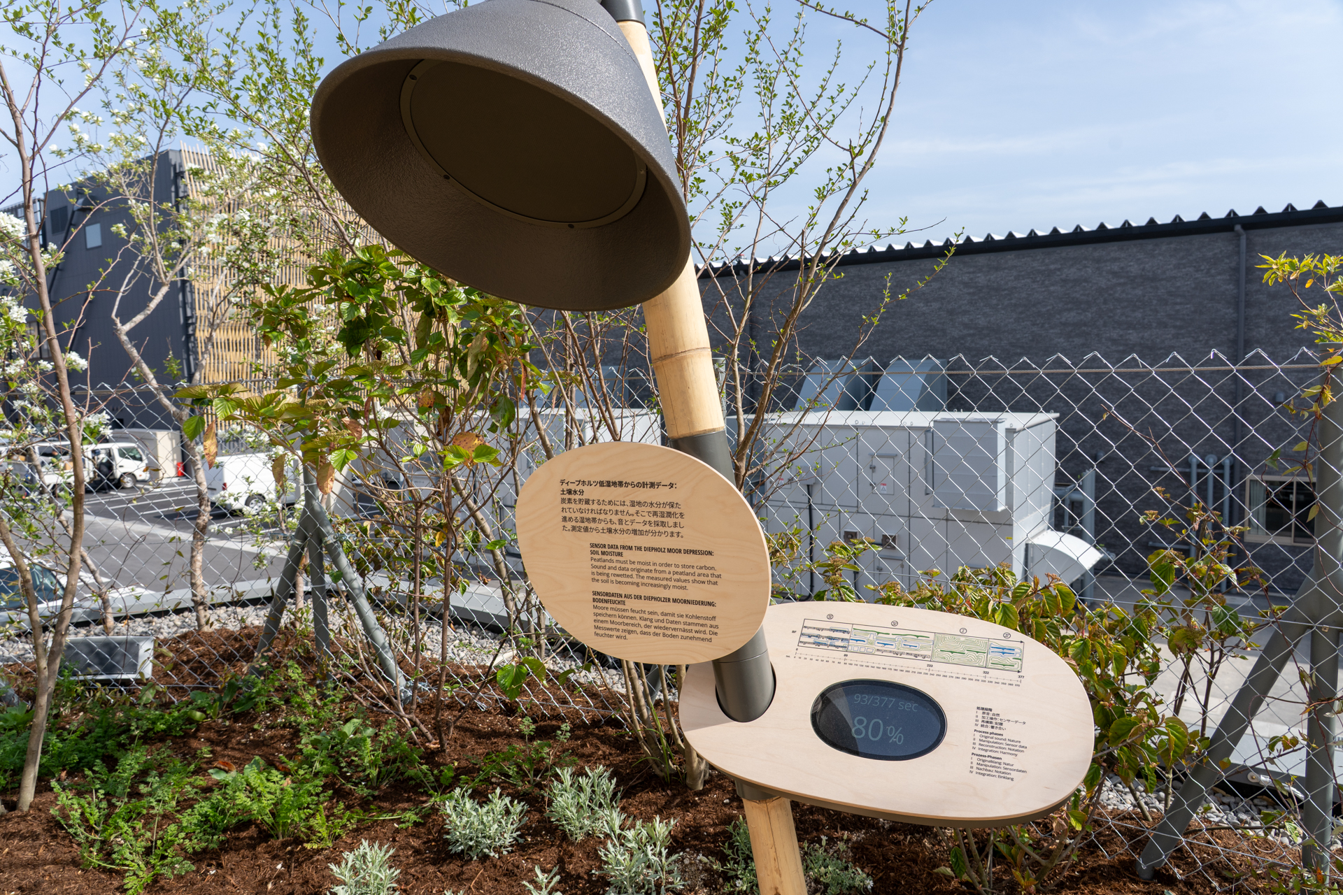 1970年大阪万博へのオマージュコーナー。当時のドイツ館のテーマが「音楽の花園」だったことから、ドイツで録ってきたさまざまな「音」を聴くことができる