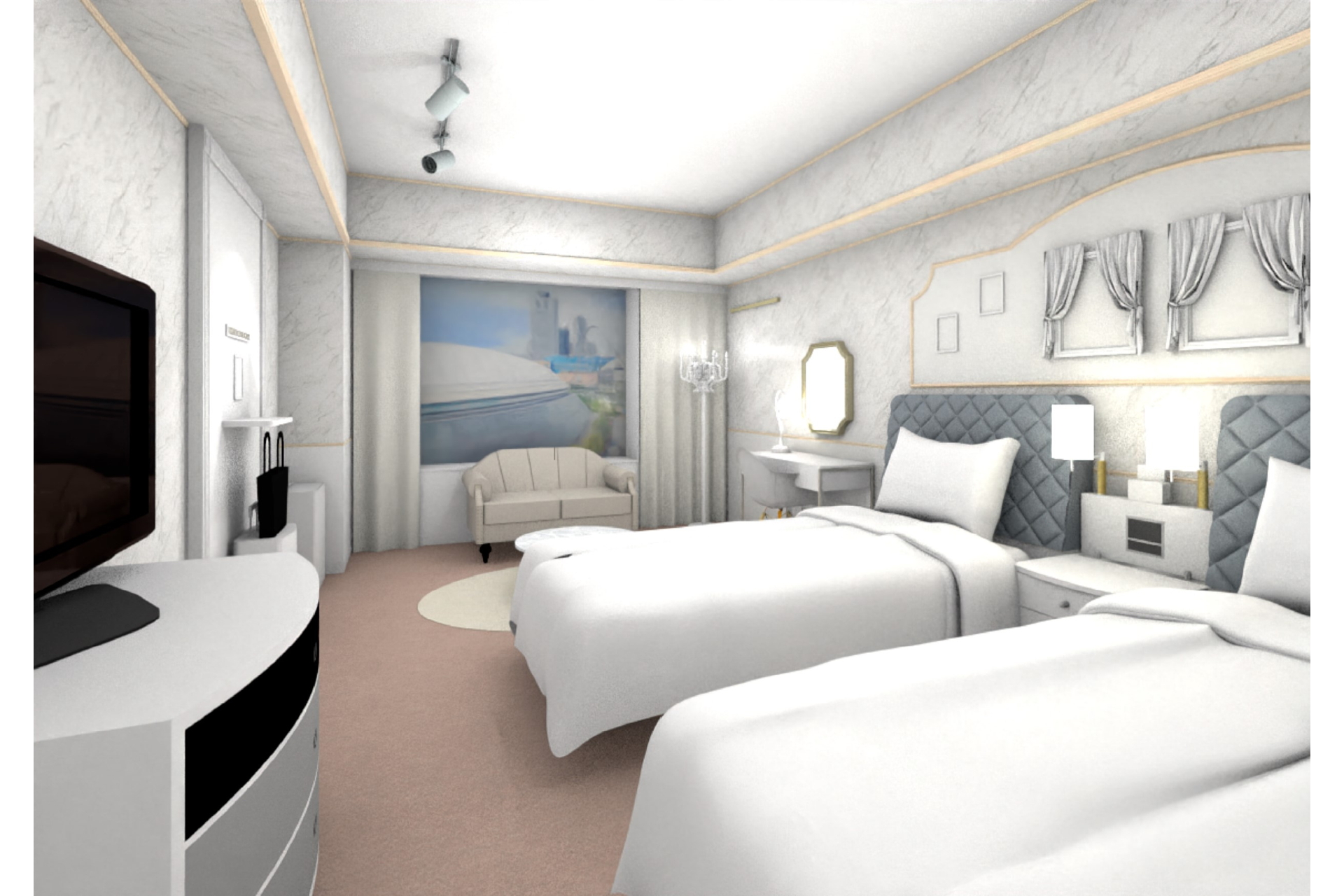 白で統一された写真映えする室内