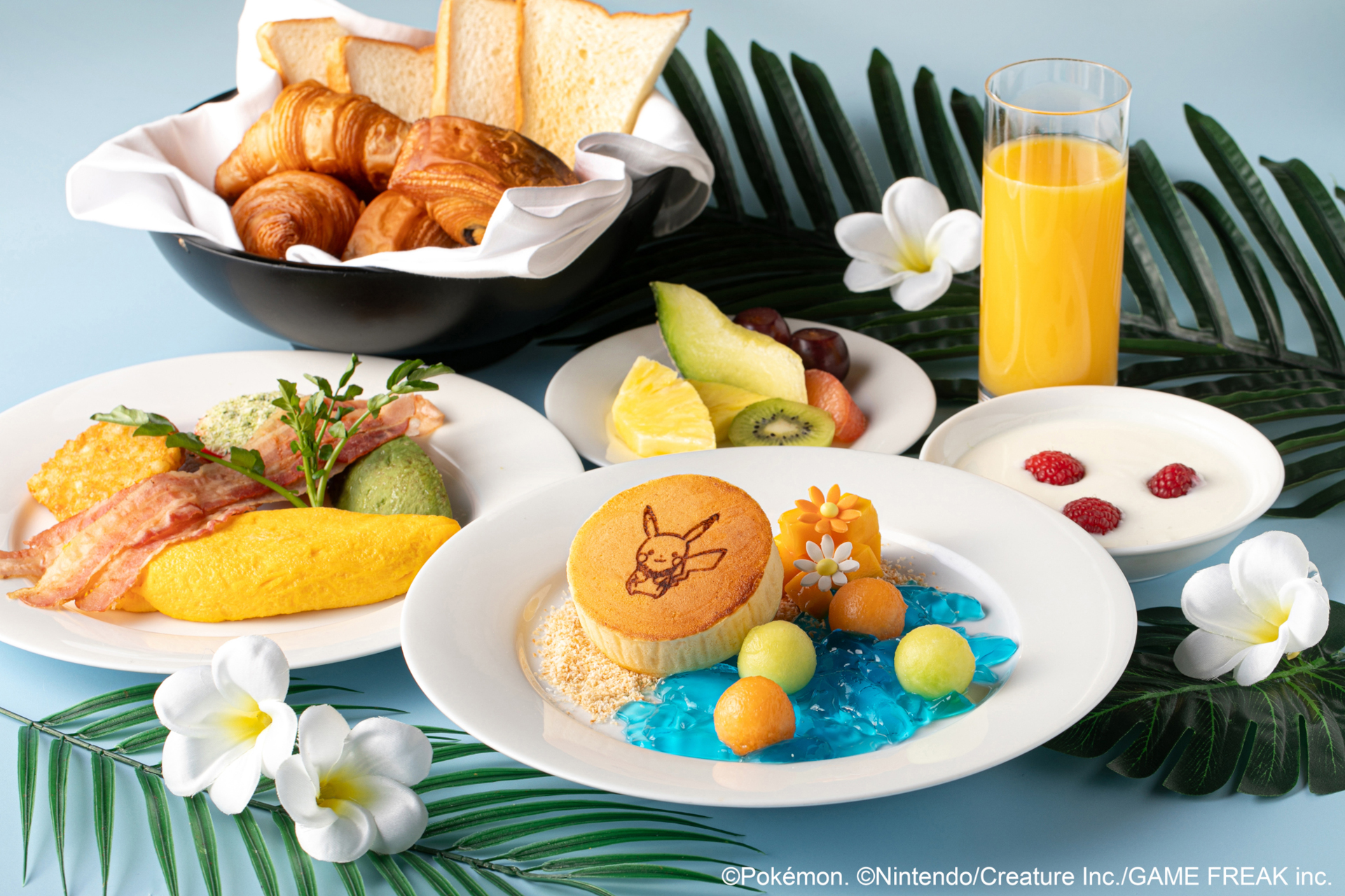 朝食はピカチュウの焼き印を押したパンケーキとビュッフェが楽しめる