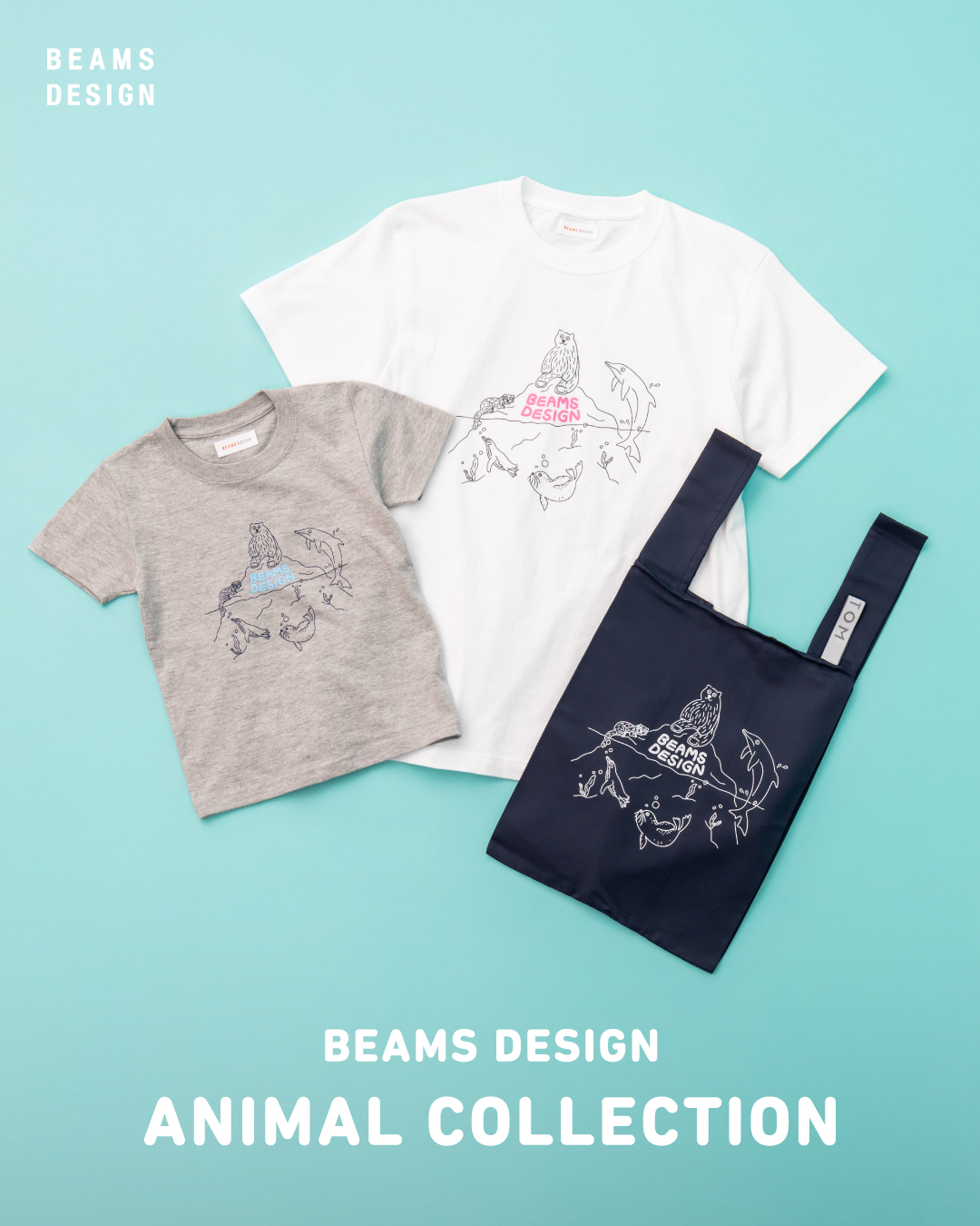 SESUNA AQUA Tシャツ・マーケットバッグ