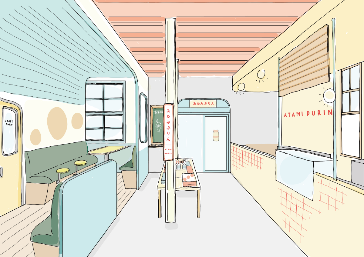 「熱海プリン 来宮駅店」は駅舎をイメージしたレトロかわいい店構え