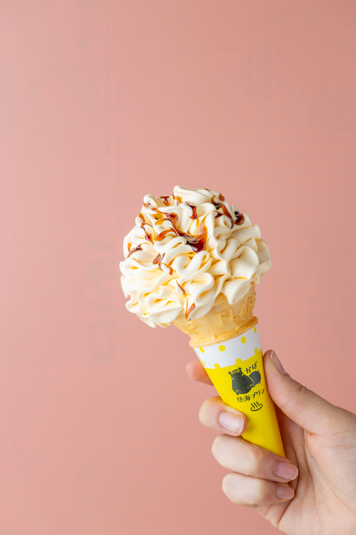 來宮神社の大楠をイメージした来宮駅店限「来宮プリンソフト」（500円）