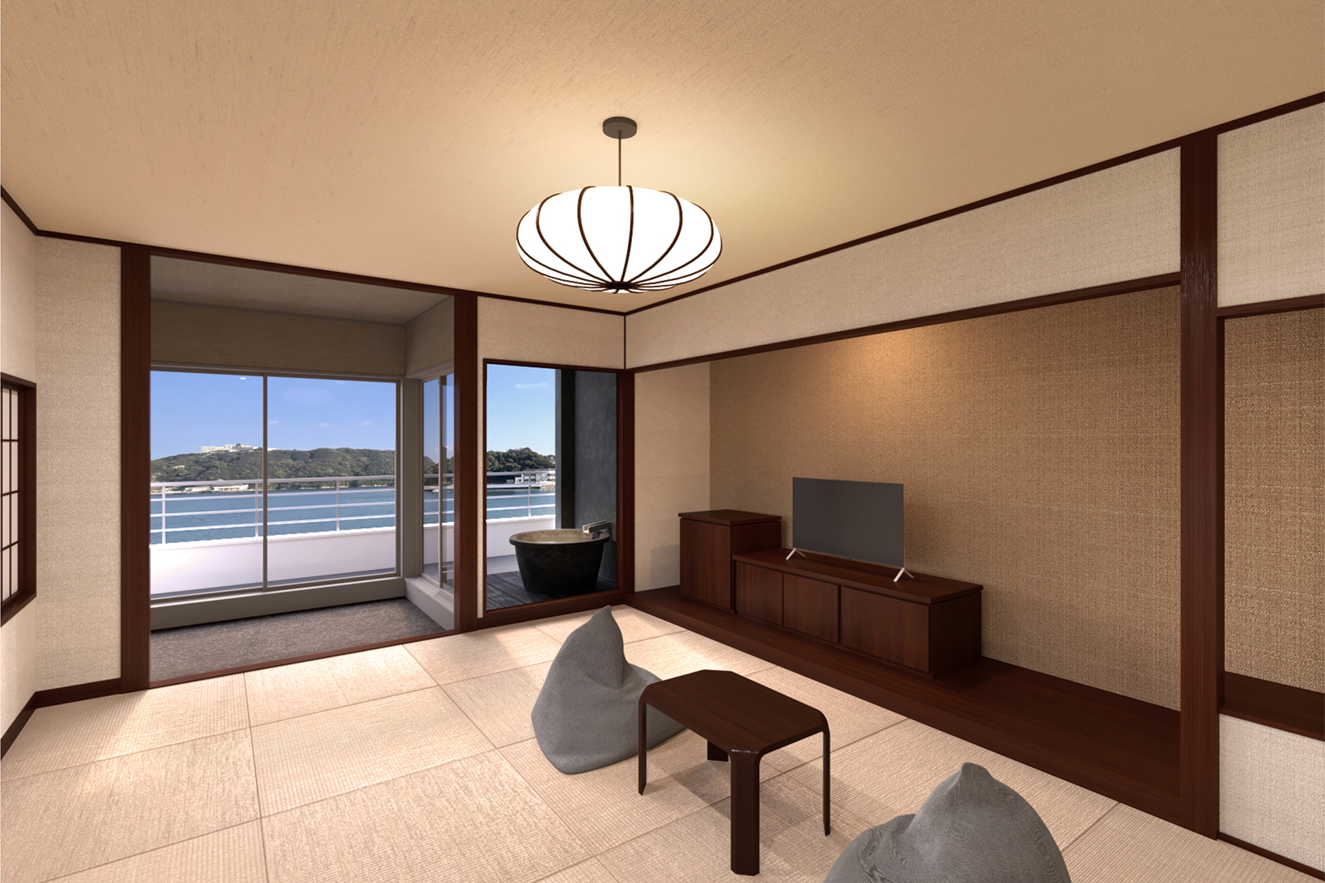 ほぼすべての客室がオーシャンビューとなっている