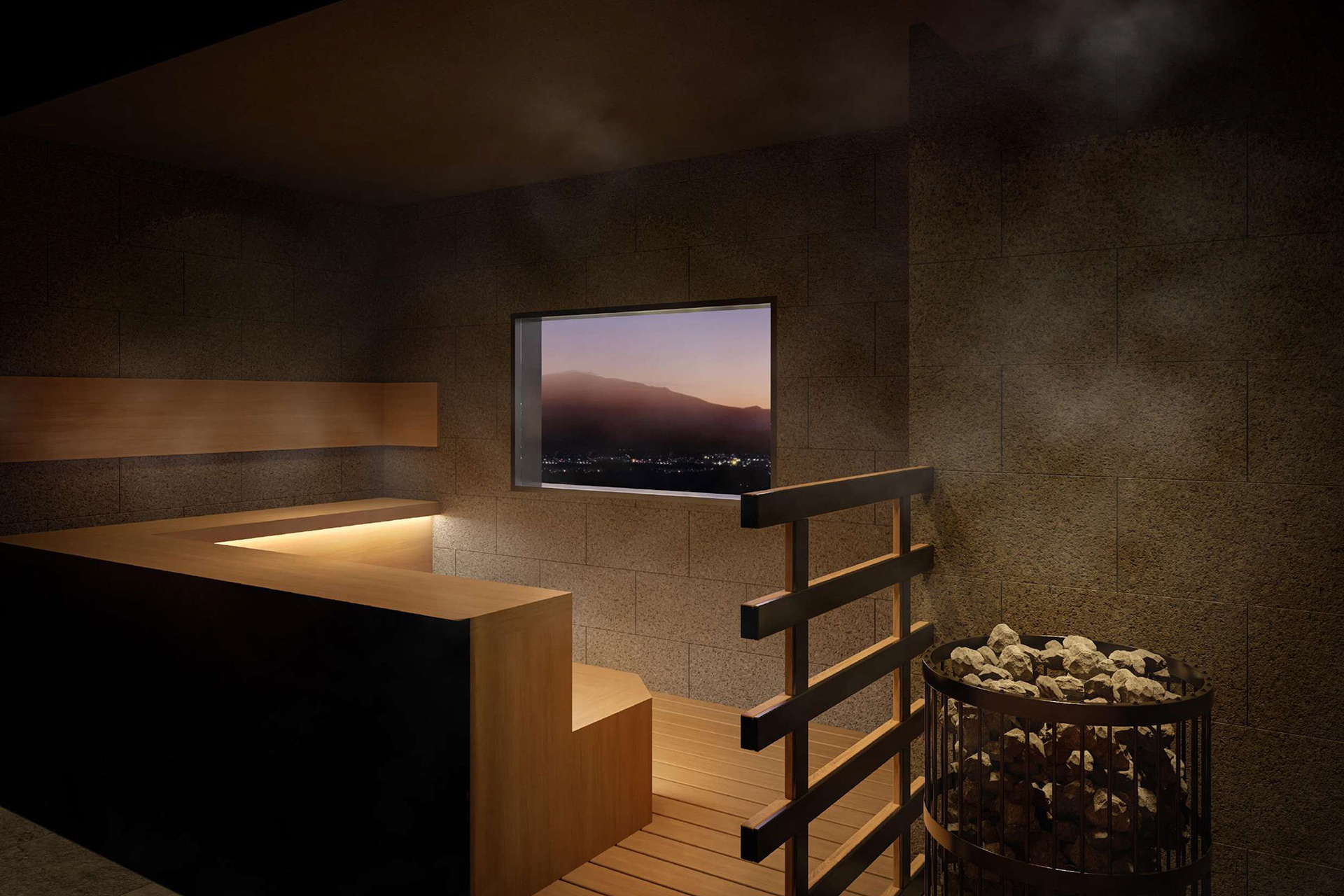 半露天風呂・サウナを新設