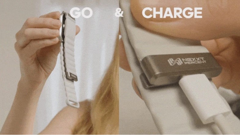 バンドとくっつけるだけで充電できる