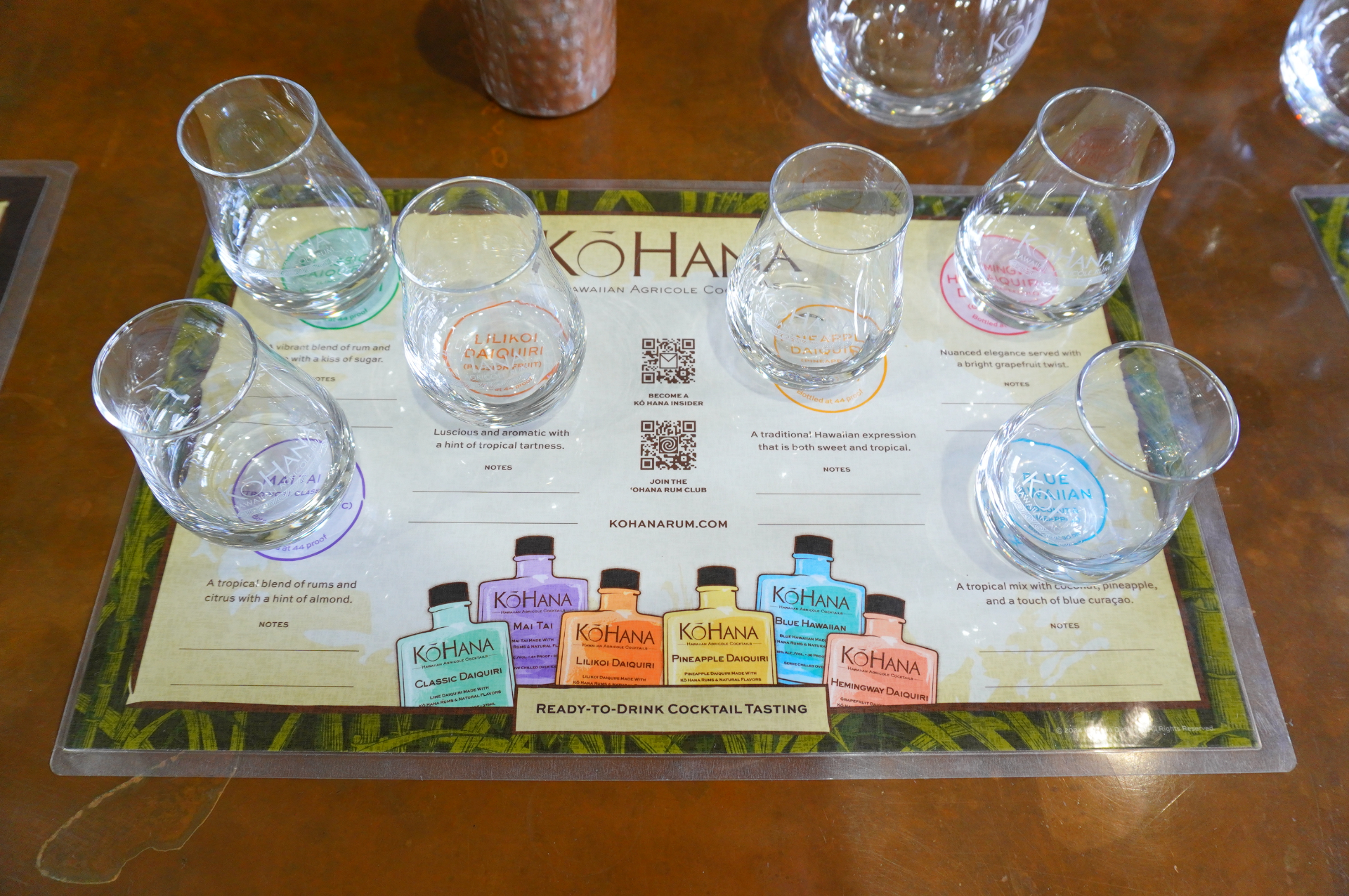 近年ローカルの若者のあいだで人気上昇中という、ハワイアンアグリコールカクテルも試飲できます。メニューはマイタイやリリコイダイキリなど