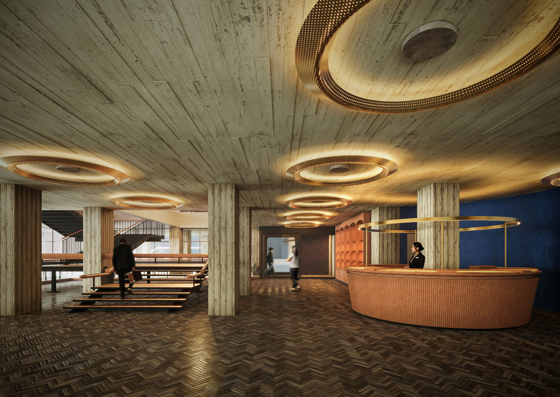 横浜市旧市庁舎の意匠を一部活用したデザイン