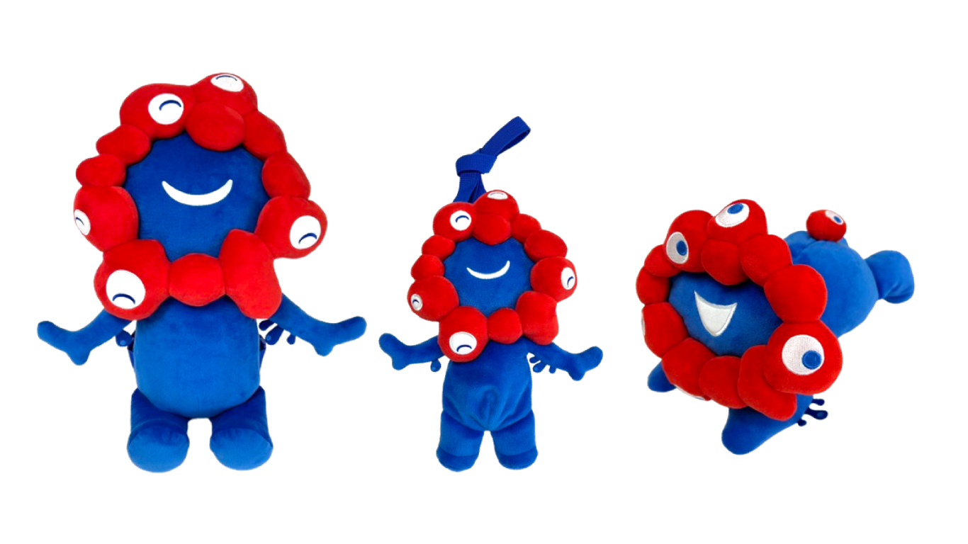 ミャクミャクのぬいぐるみリュック、ぬいぐるみポーチ、這型ぬいぐるみS～Lが発売