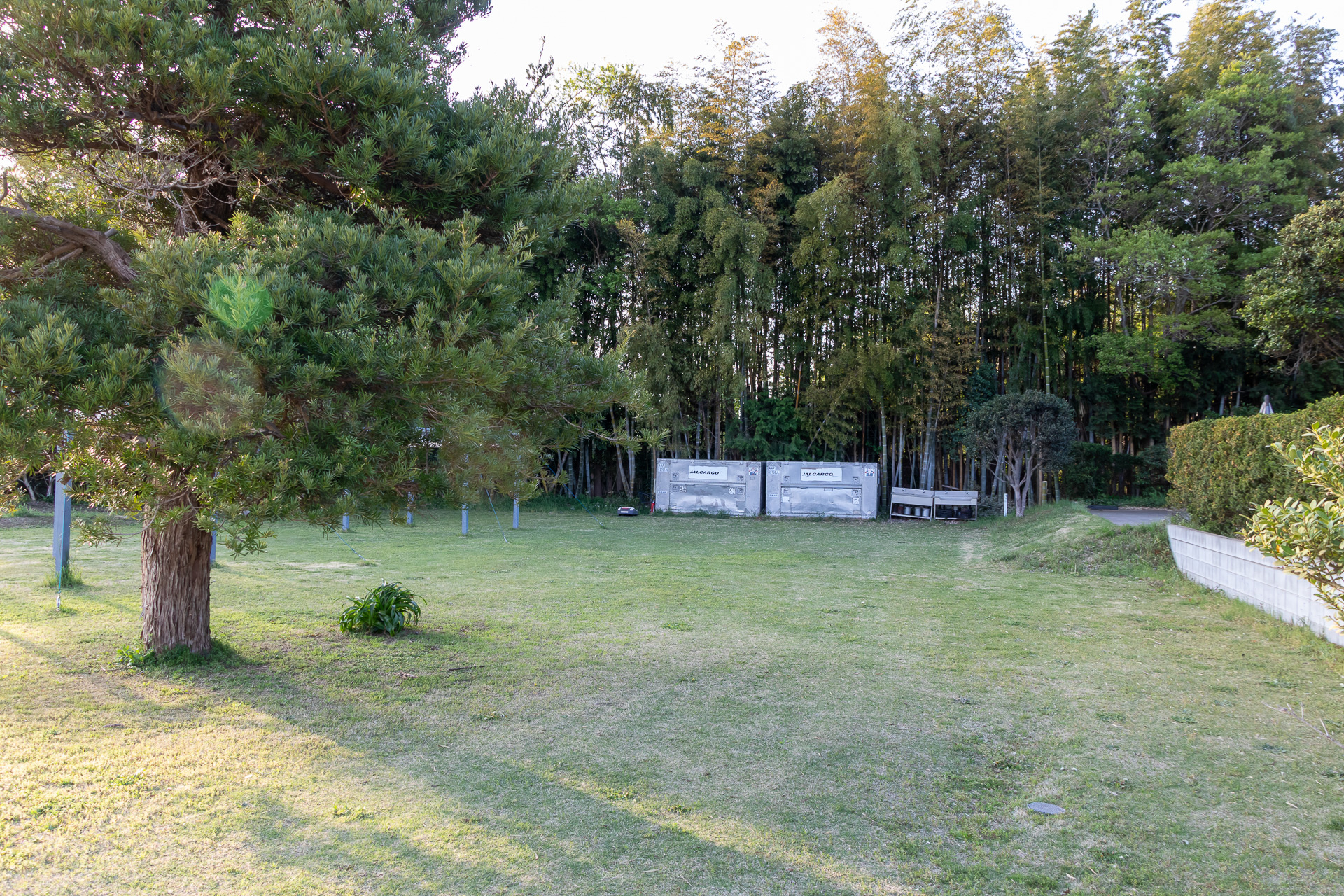 夏は中庭でバーベキューコースも提供する