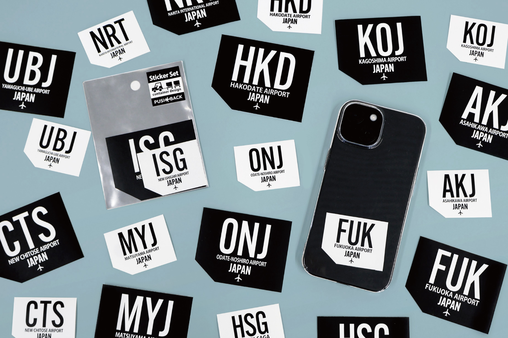 3レターコードステッカー2枚セット