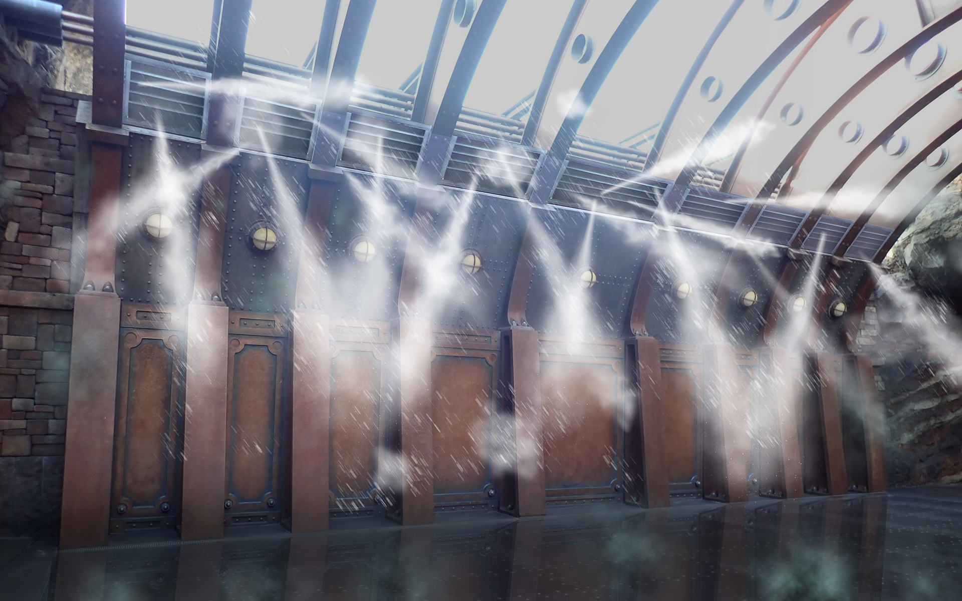 ミステリアスアイランド通路に「びしょ濡れスポット」が加わる