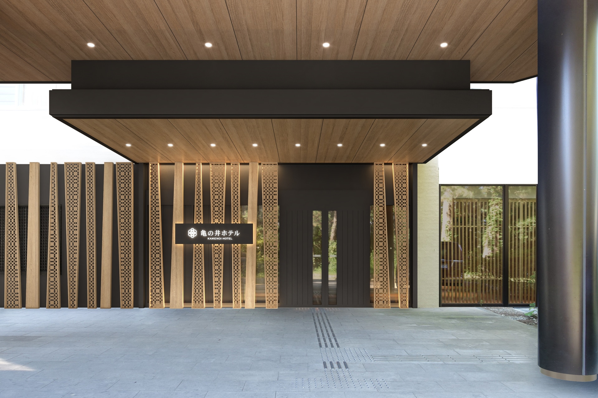 和の趣を感じさせるエントランス