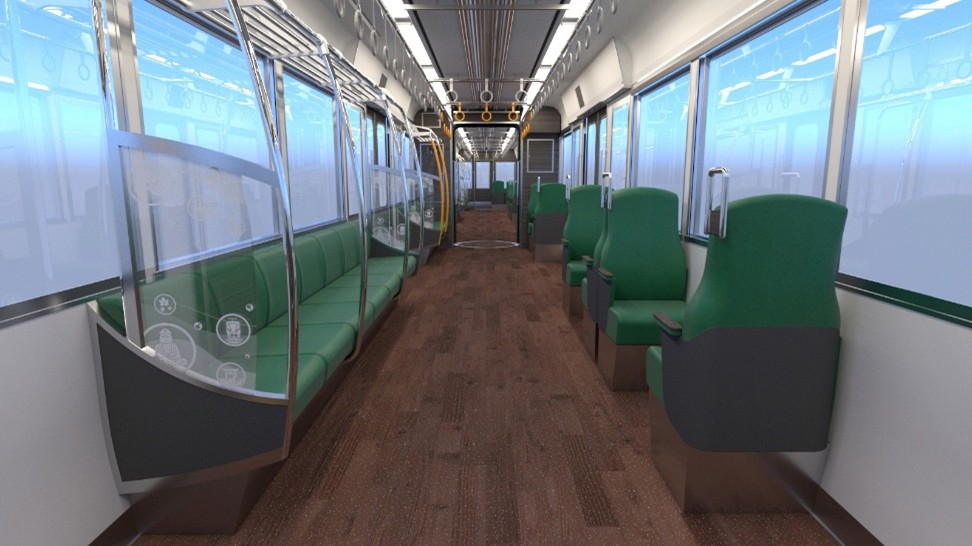 江ノ電の伝統カラーの配色「江ノ電グリーン」