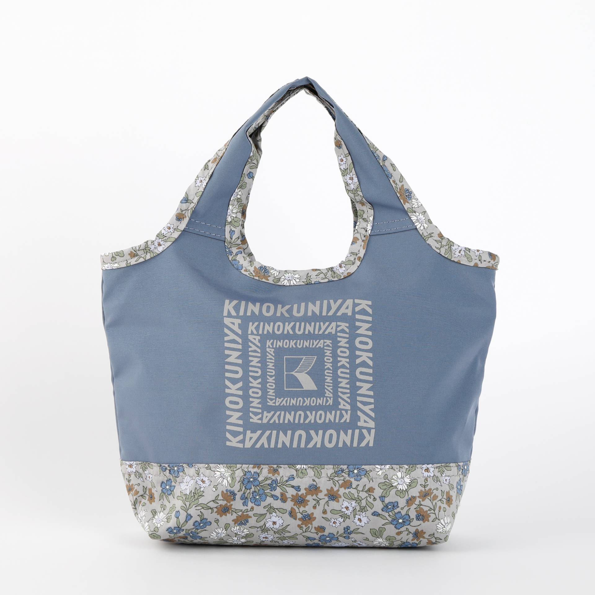 紀ノ国屋 リバティプリント ミニバッグ グレーブルー（マリア）