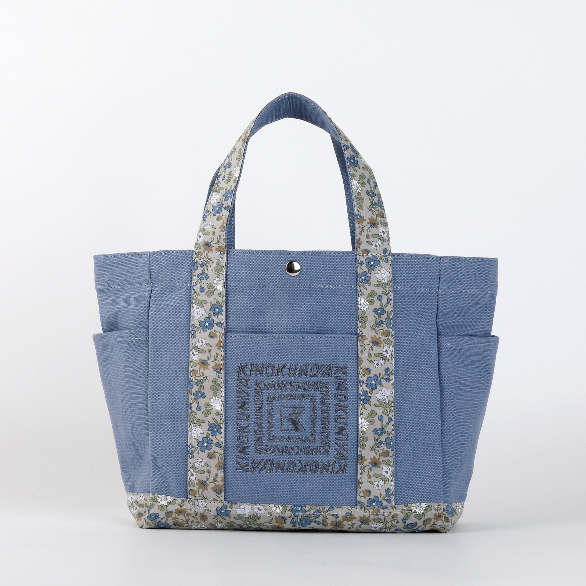 紀ノ国屋 リバティプリント コットントート グレーブルー（マリア）