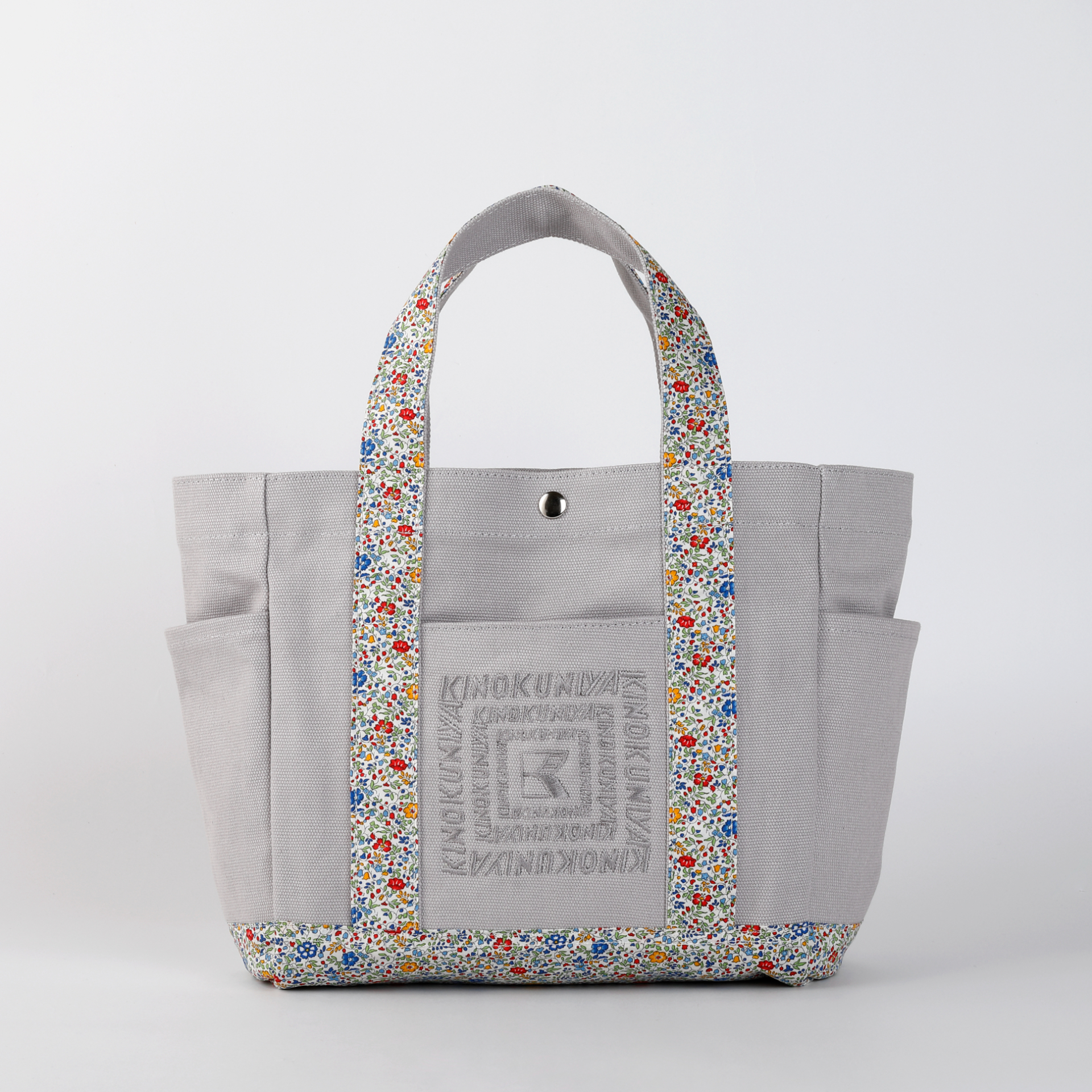 紀ノ国屋 リバティプリント コットントート グレー（ケイティ・アンド・ミリー）