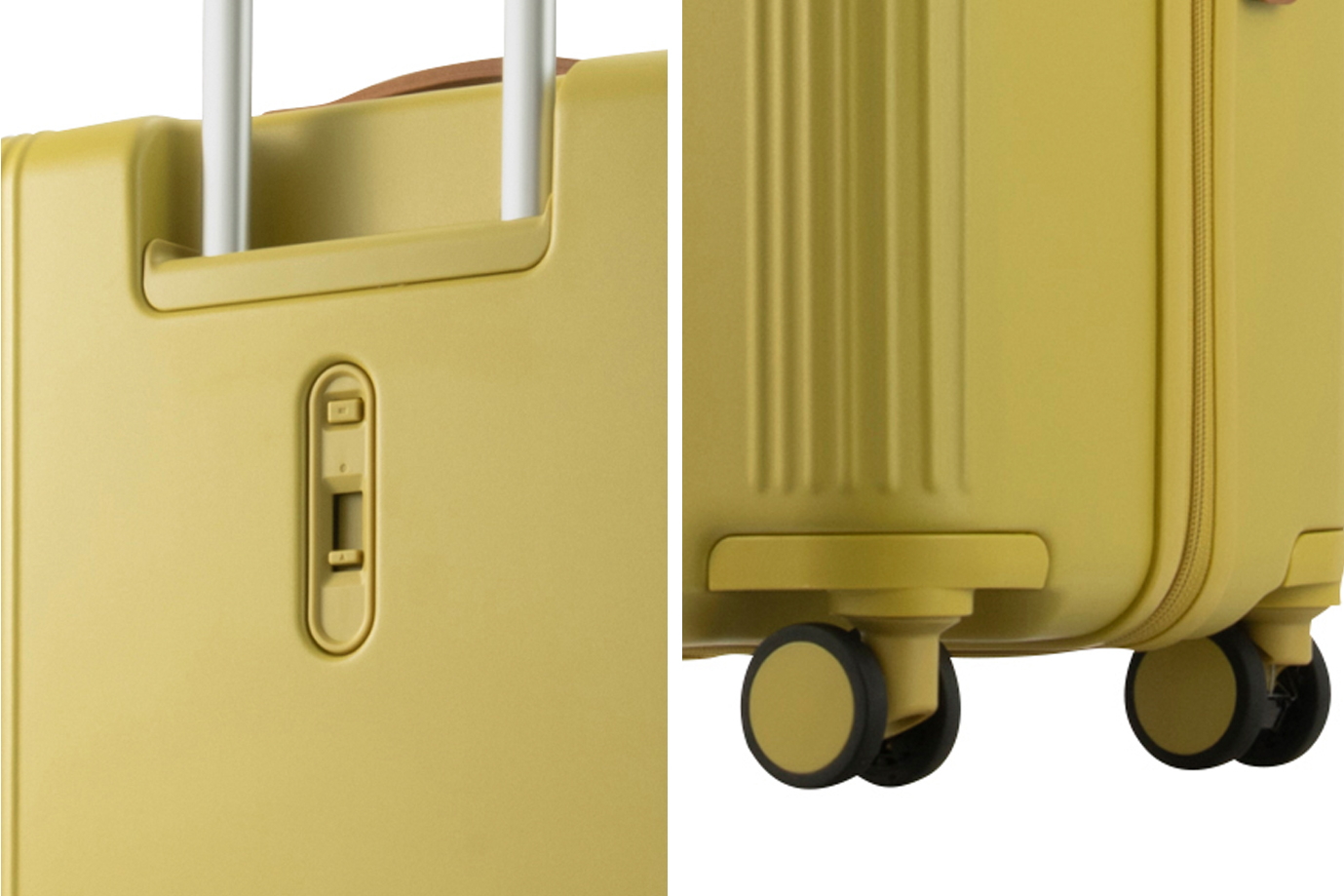 キャスターストッパー（左）と静音キャスター（右）