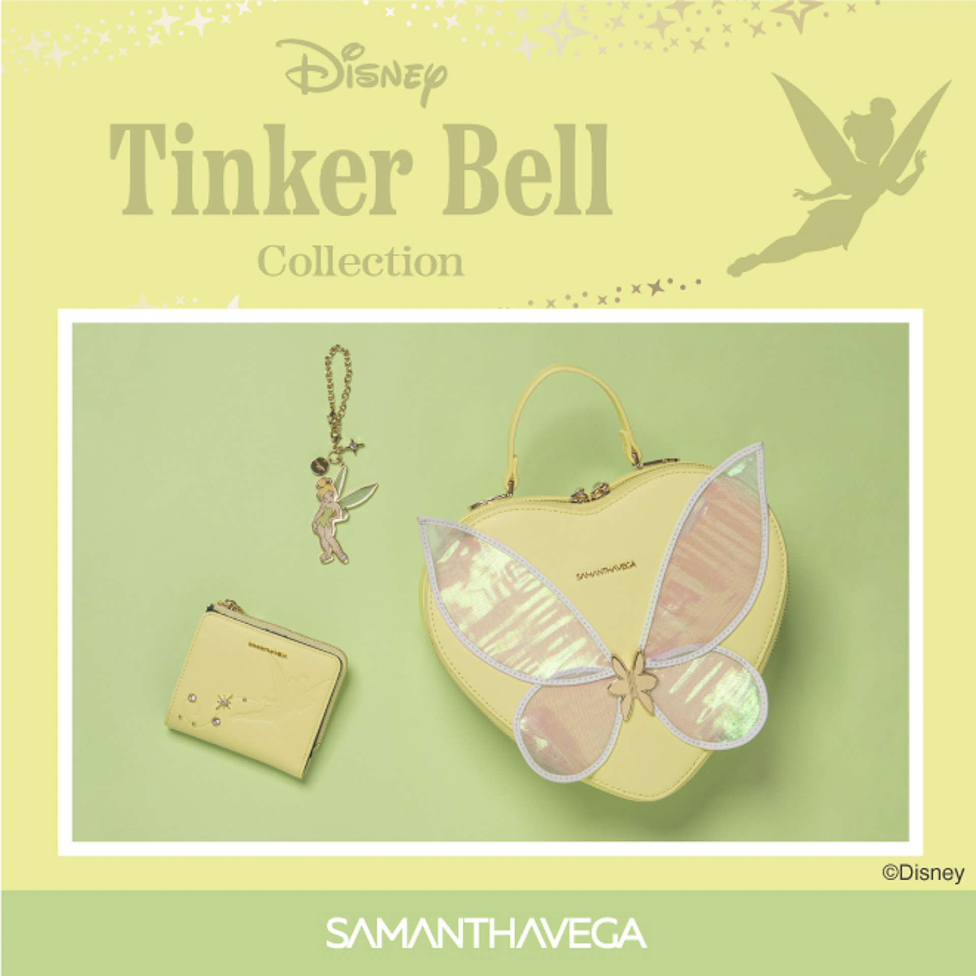 サマンサベガからティンカー・ベルモチーフのバッグや小物が発売