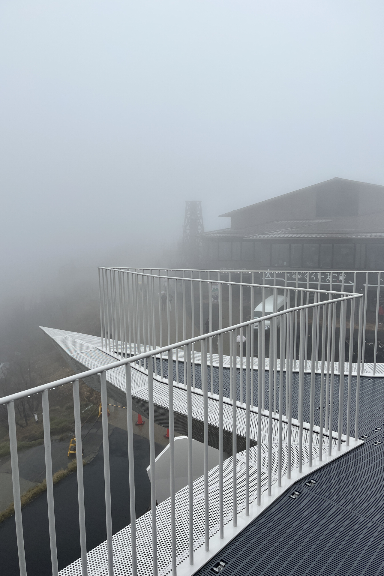 撮影スポット（霧でほぼ何も見えず）