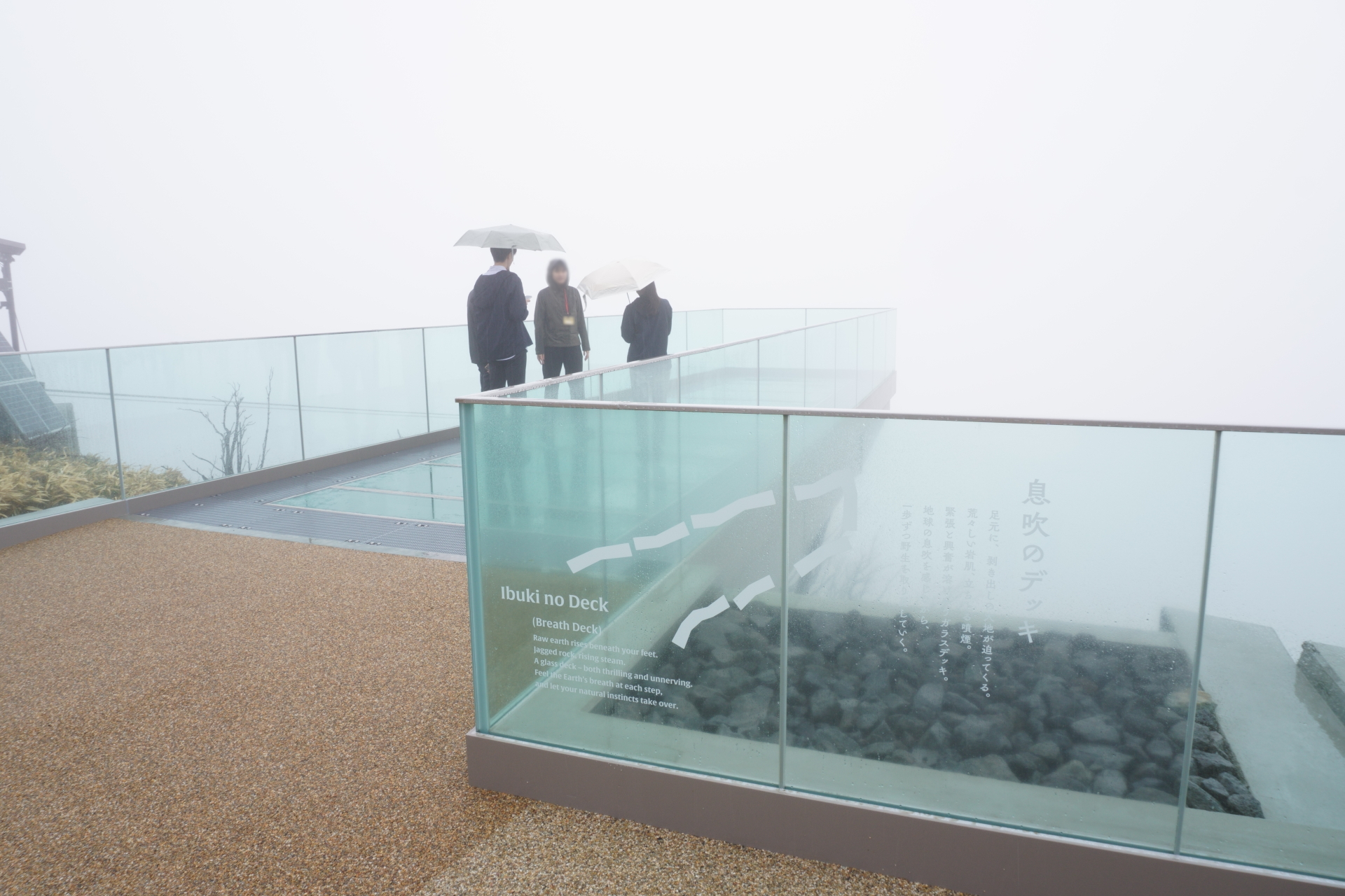 息吹のデッキはガラス張りでスリル満点（霧の日は異世界転生したかのよう）