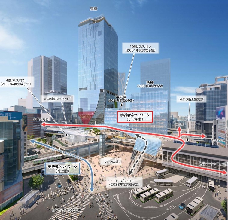 スクランブル交差点方面からのパース