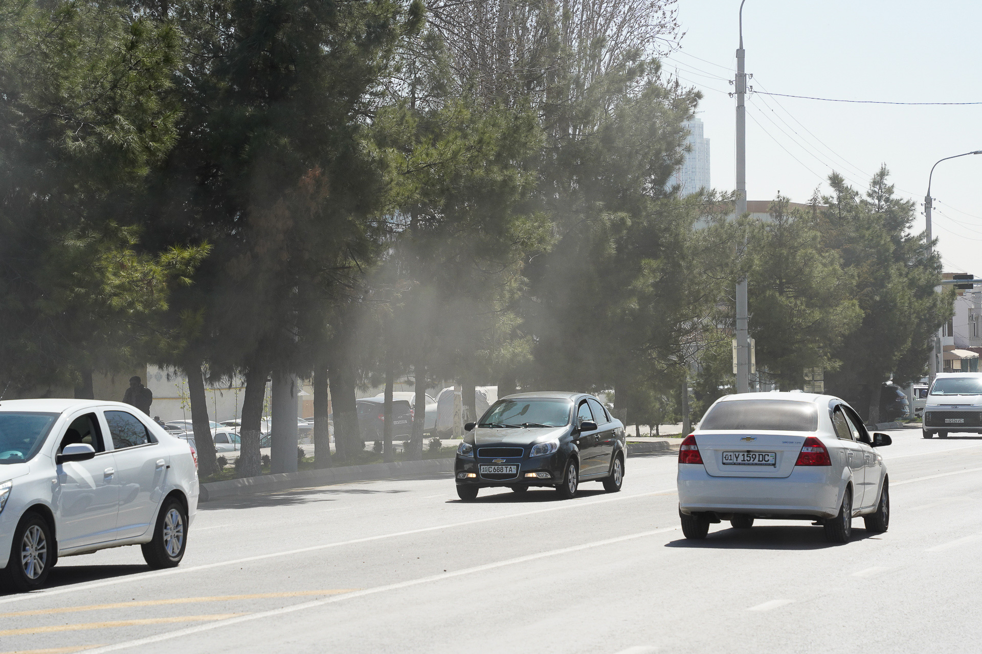 砂漠地帯ということもあり、風が強くなると砂ぼこりが舞う