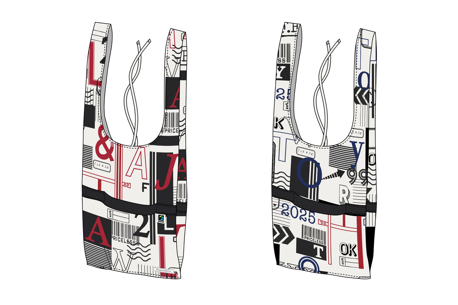 国際フェアトレード認証コットン使用の2Wayエコバッグイメージ