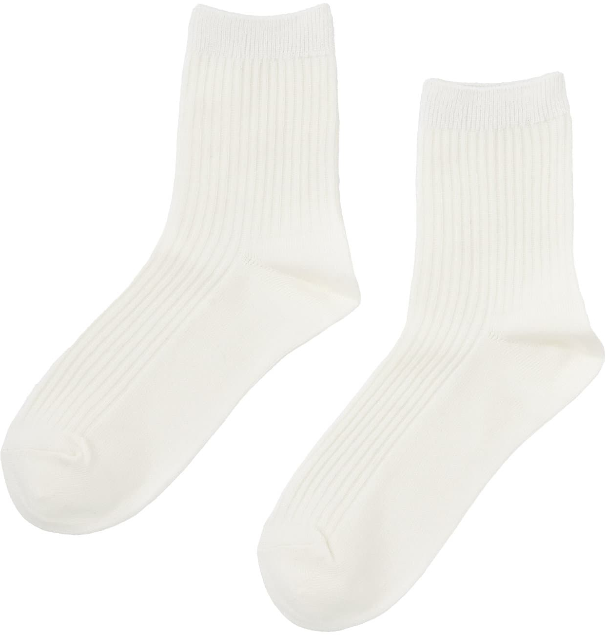 「撥水加工クルーソックス」アイボリー