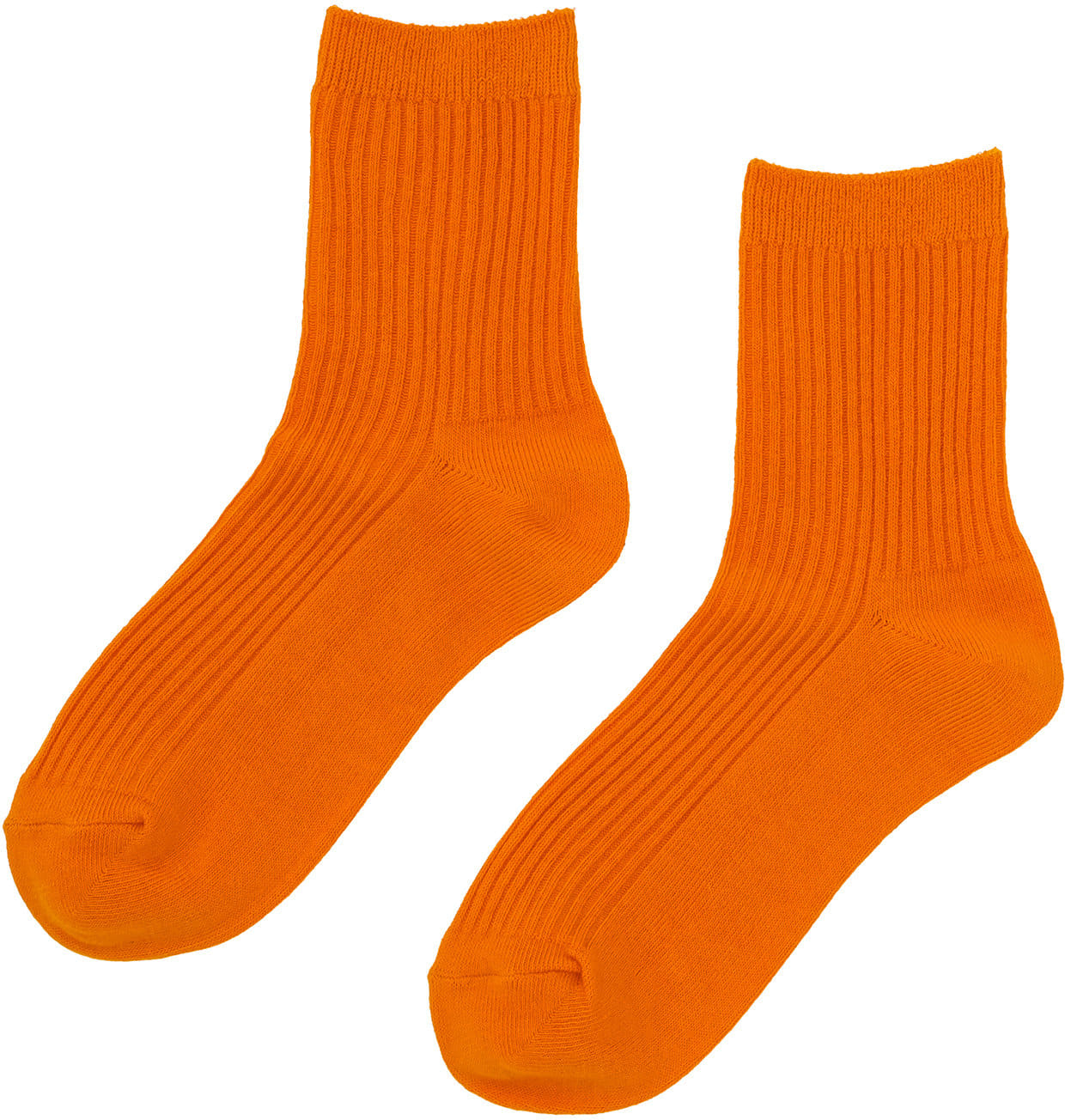 「撥水加工クルーソックス」オレンジ
