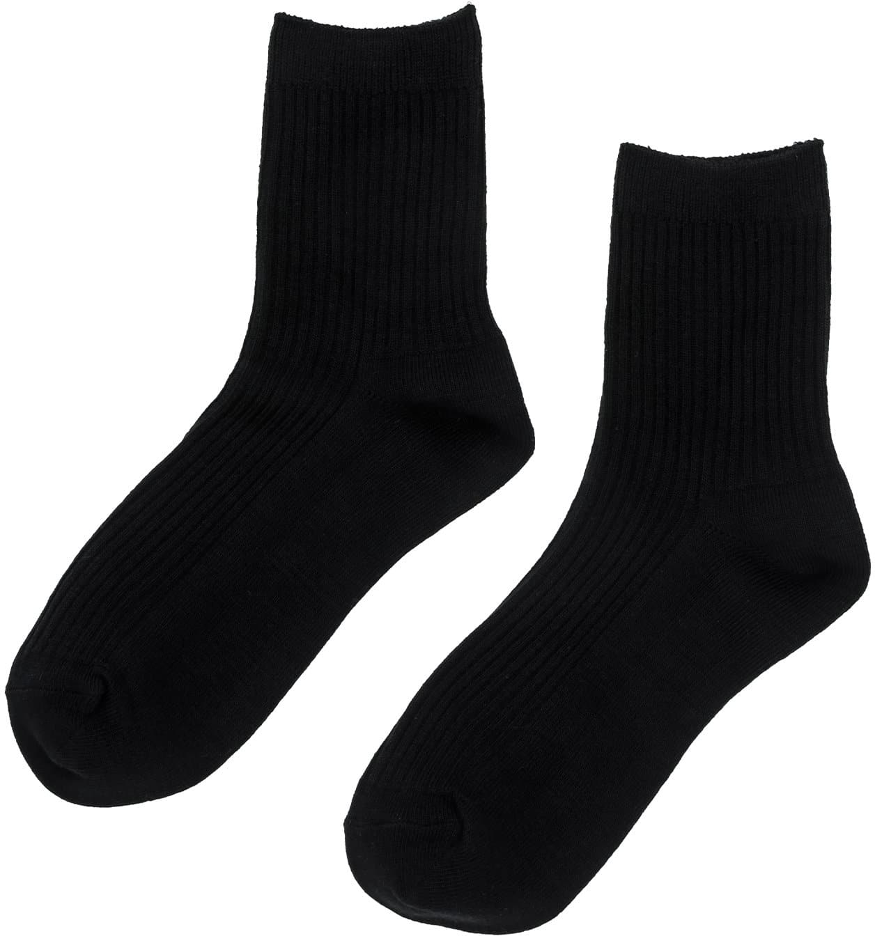 「撥水加工クルーソックス」ブラック